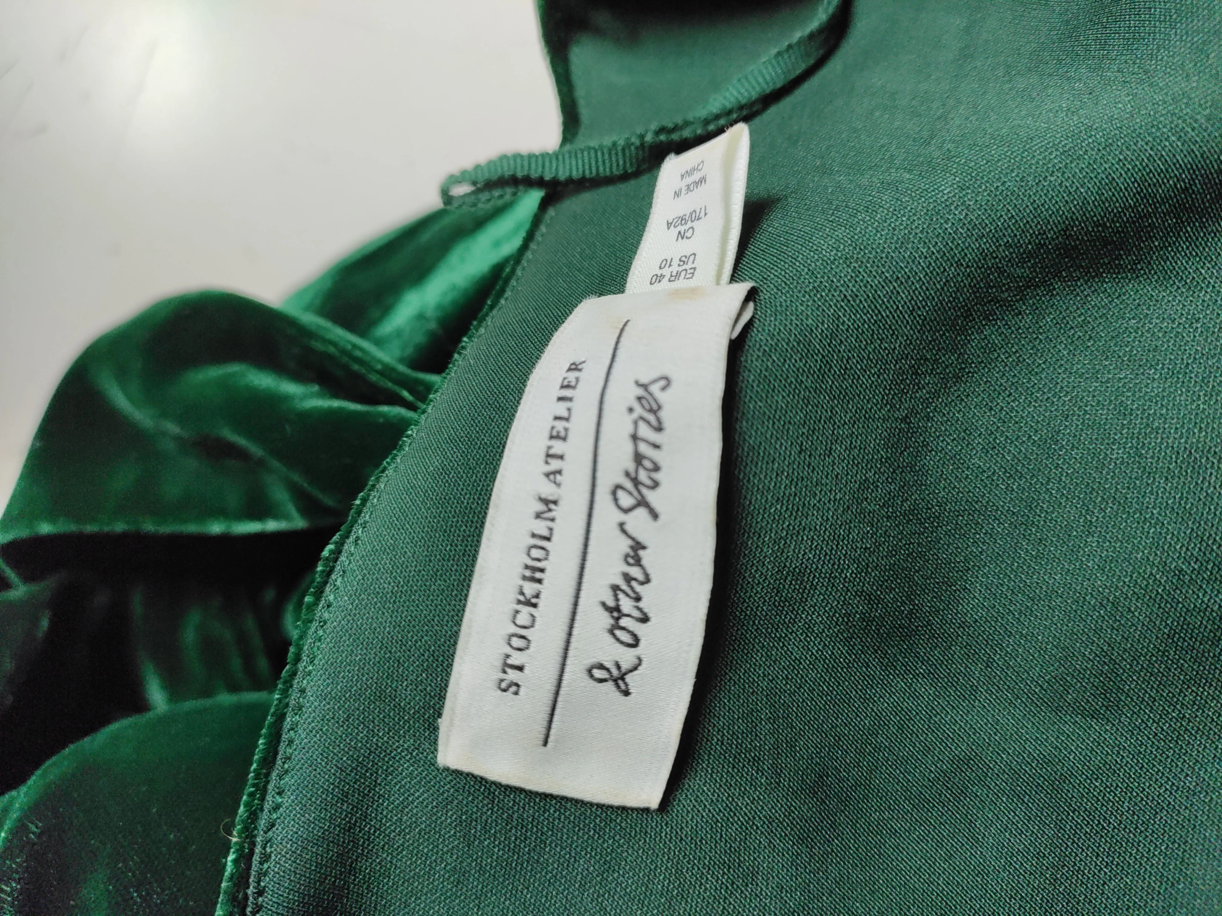 & Other Stories Wrap Midi Dress in Green - Image 5