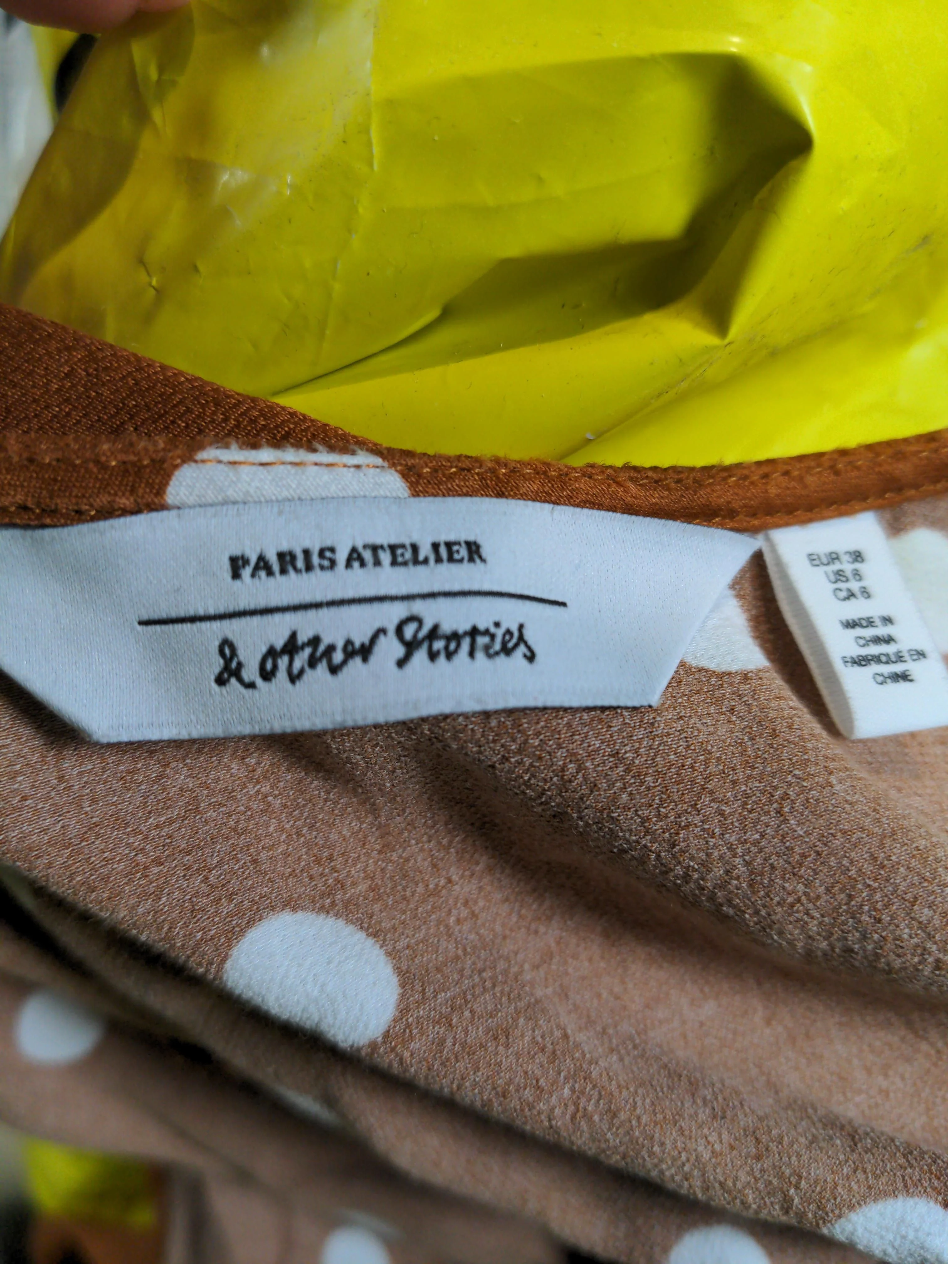 & Other Stories Wrap Midi Dress UK10 in Tan - Image 5