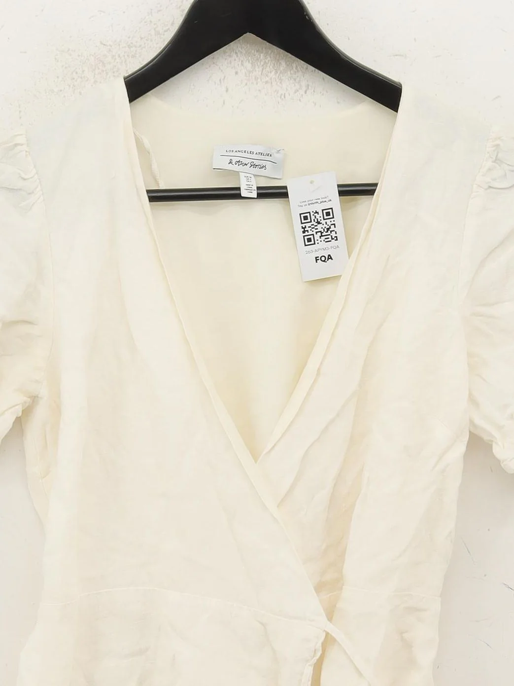 & Other Stories Wrap Mini Dress in Cream - Image 3