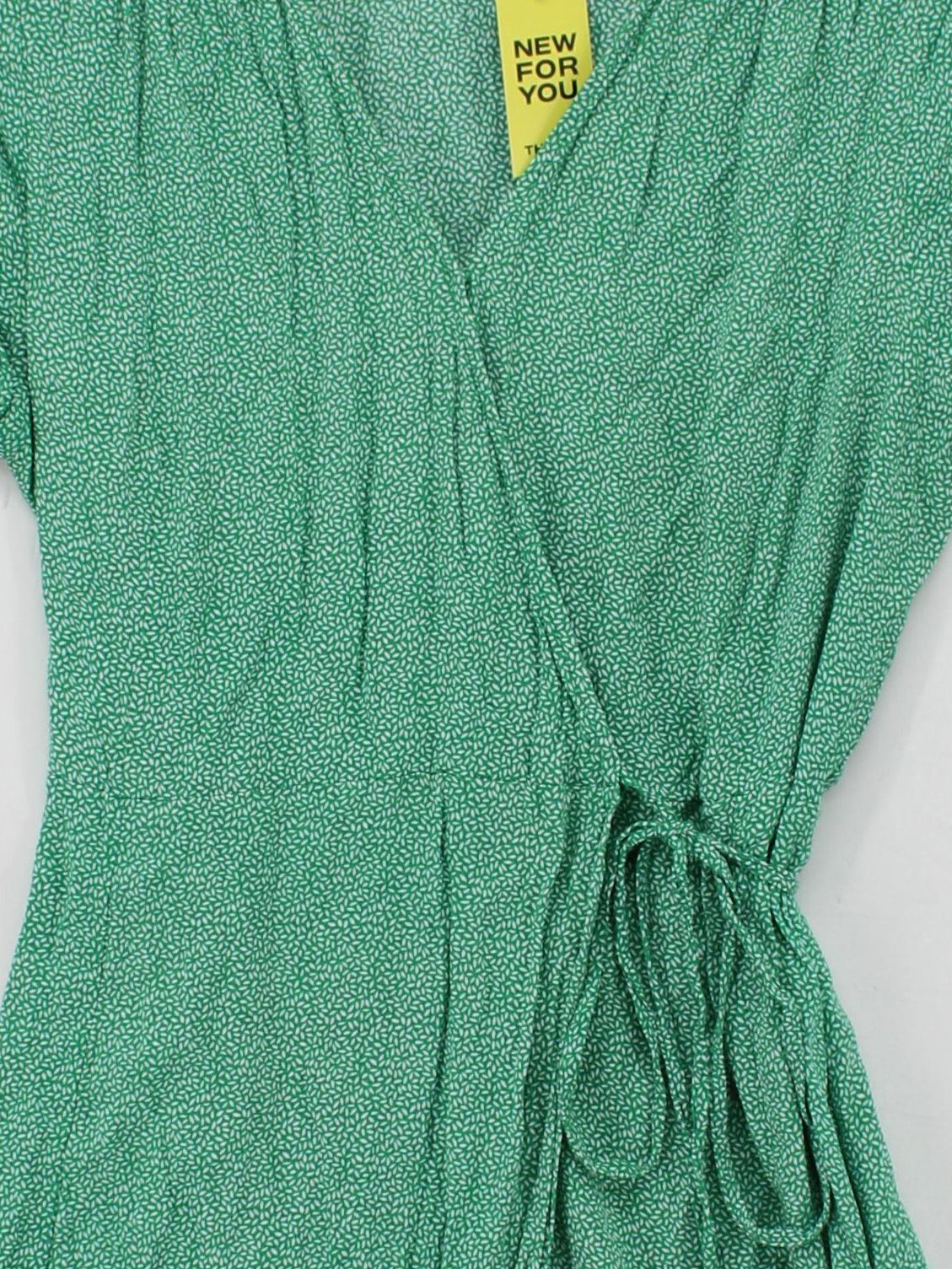 & Other Stories Wrap Mini Dress in Green - Image 3