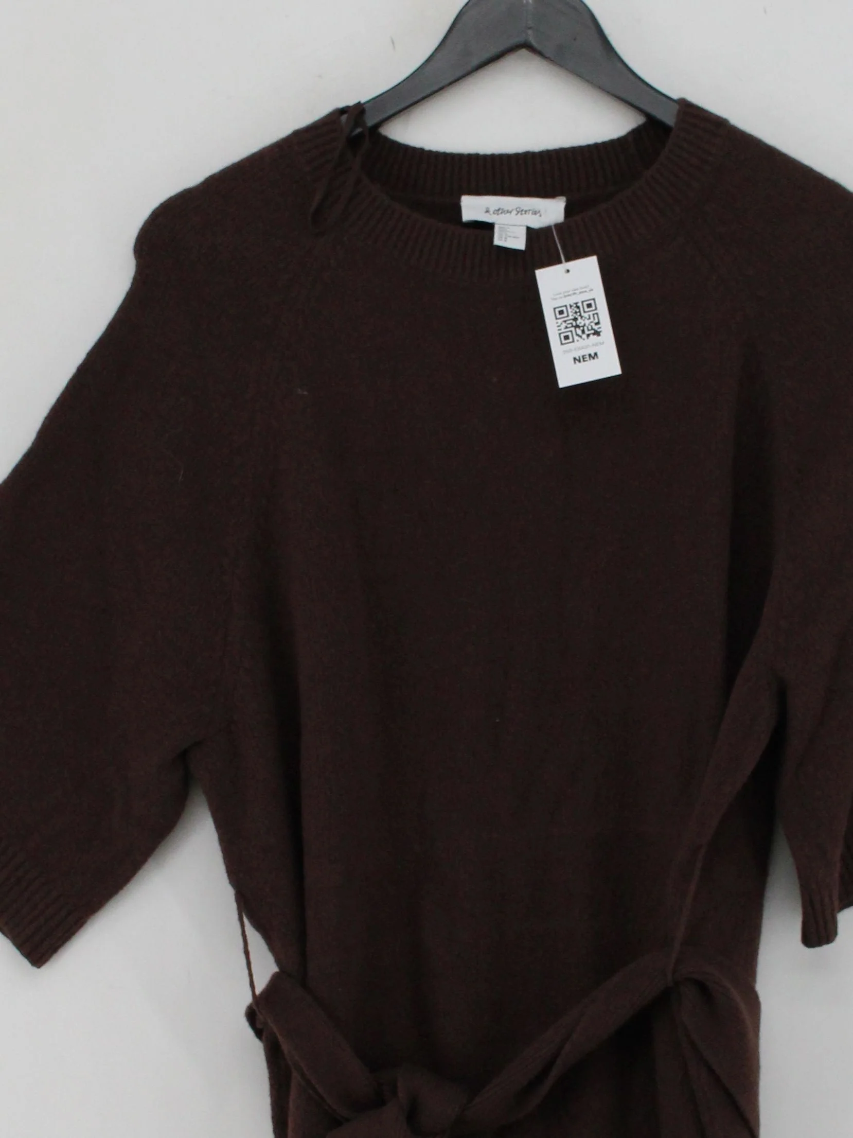 & Other Stories Wrap Mini Dress M in Brown - Image 3