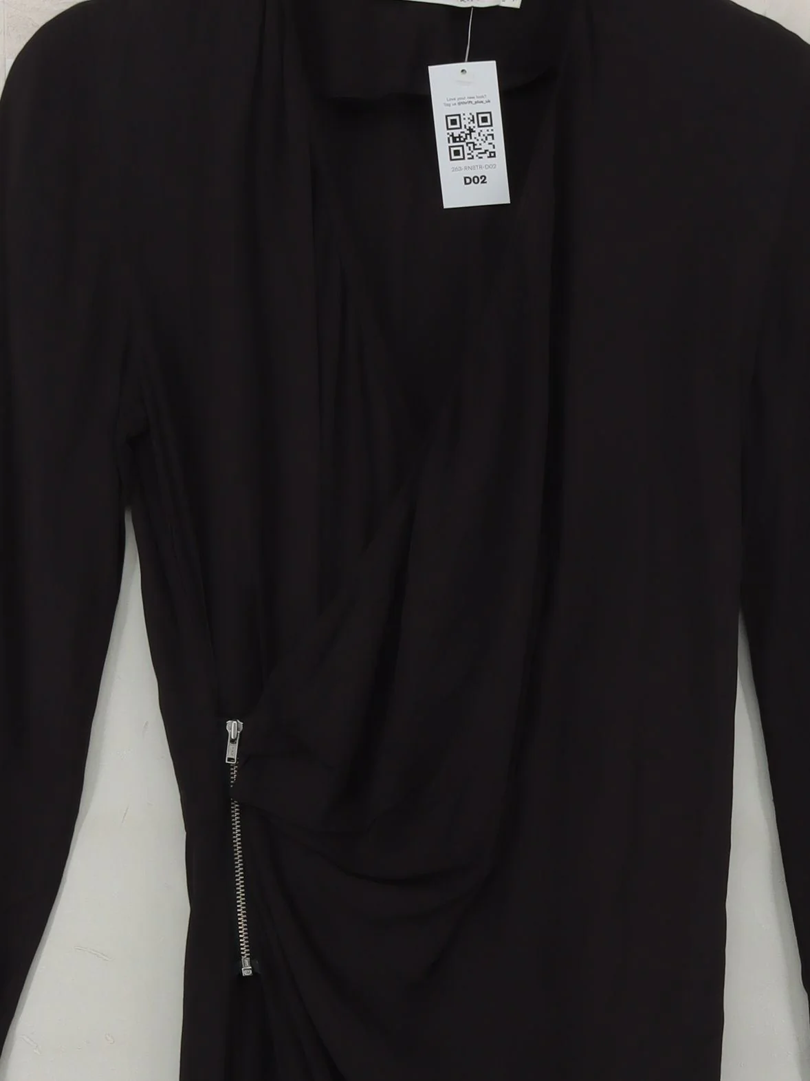 & Other Stories Wrap Mini Dress UK8 in Black - Image 3