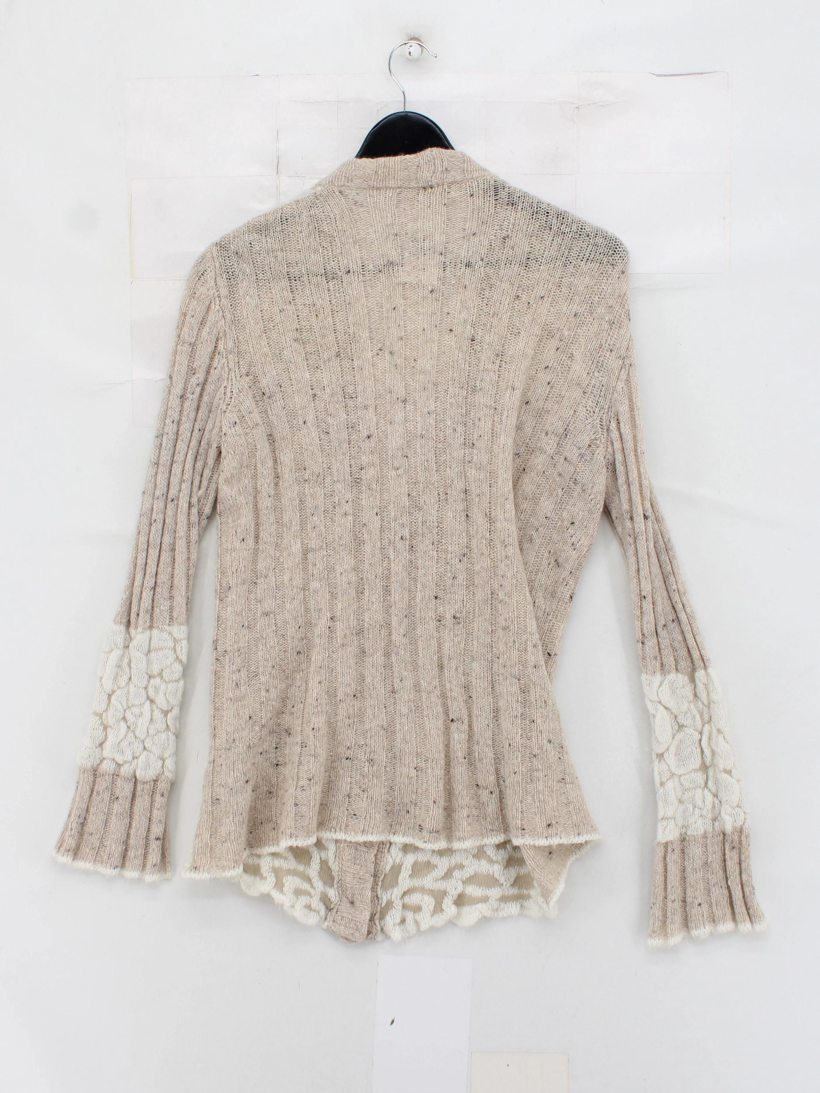 Oui Women's Cardigan UK 16 Cream Wool - Image 2