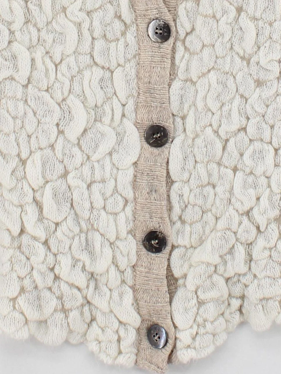 Oui Women's Cardigan UK 16 Cream Wool - Image 4