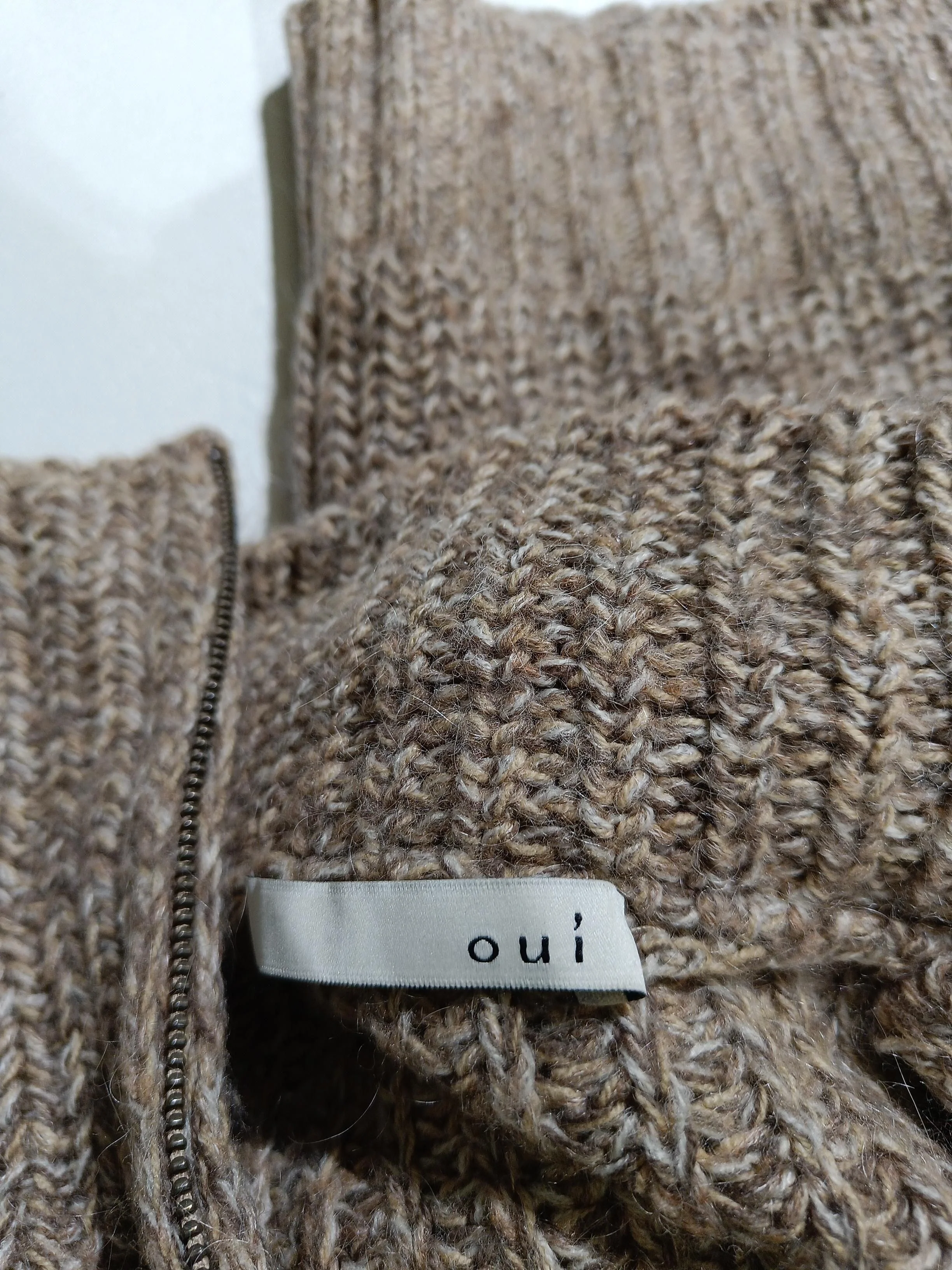 Oui Women's Coat Brown Acrylic with Polyamide, Wool, Other, Mohair Overcoat - Image 5