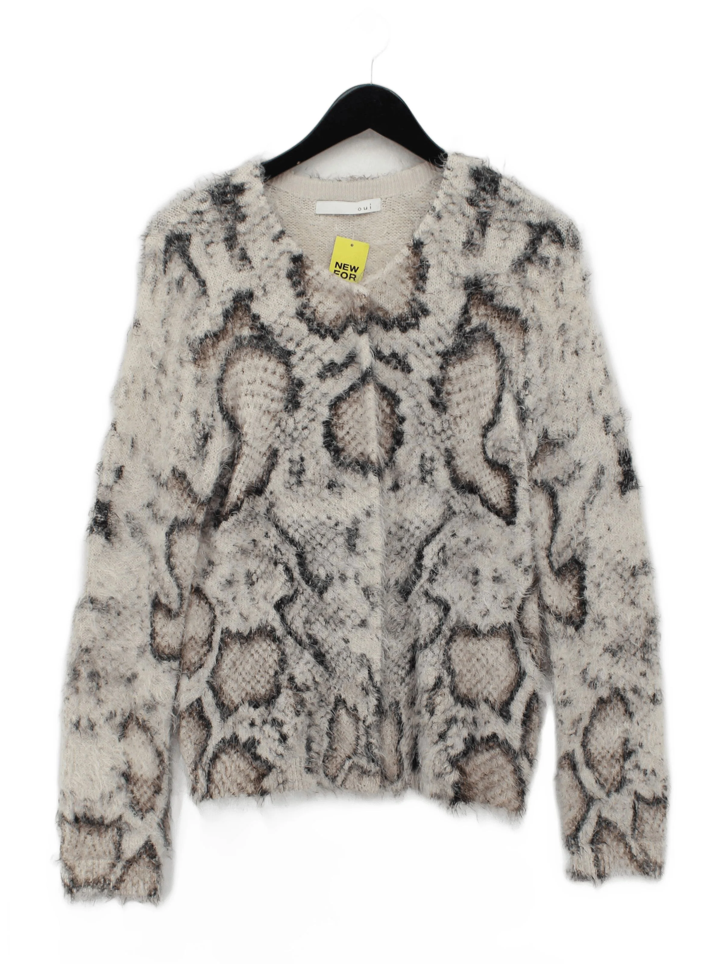 Oui Women's Jumper UK 12 Cream Polyamide with Acrylic Pullover