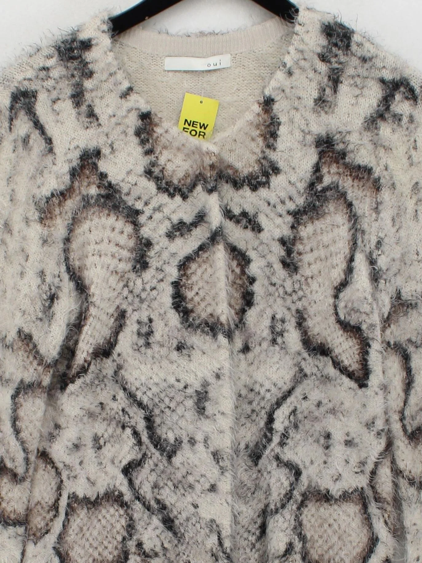 Oui Women's Jumper UK 12 Cream Polyamide with Acrylic Pullover - Image 3