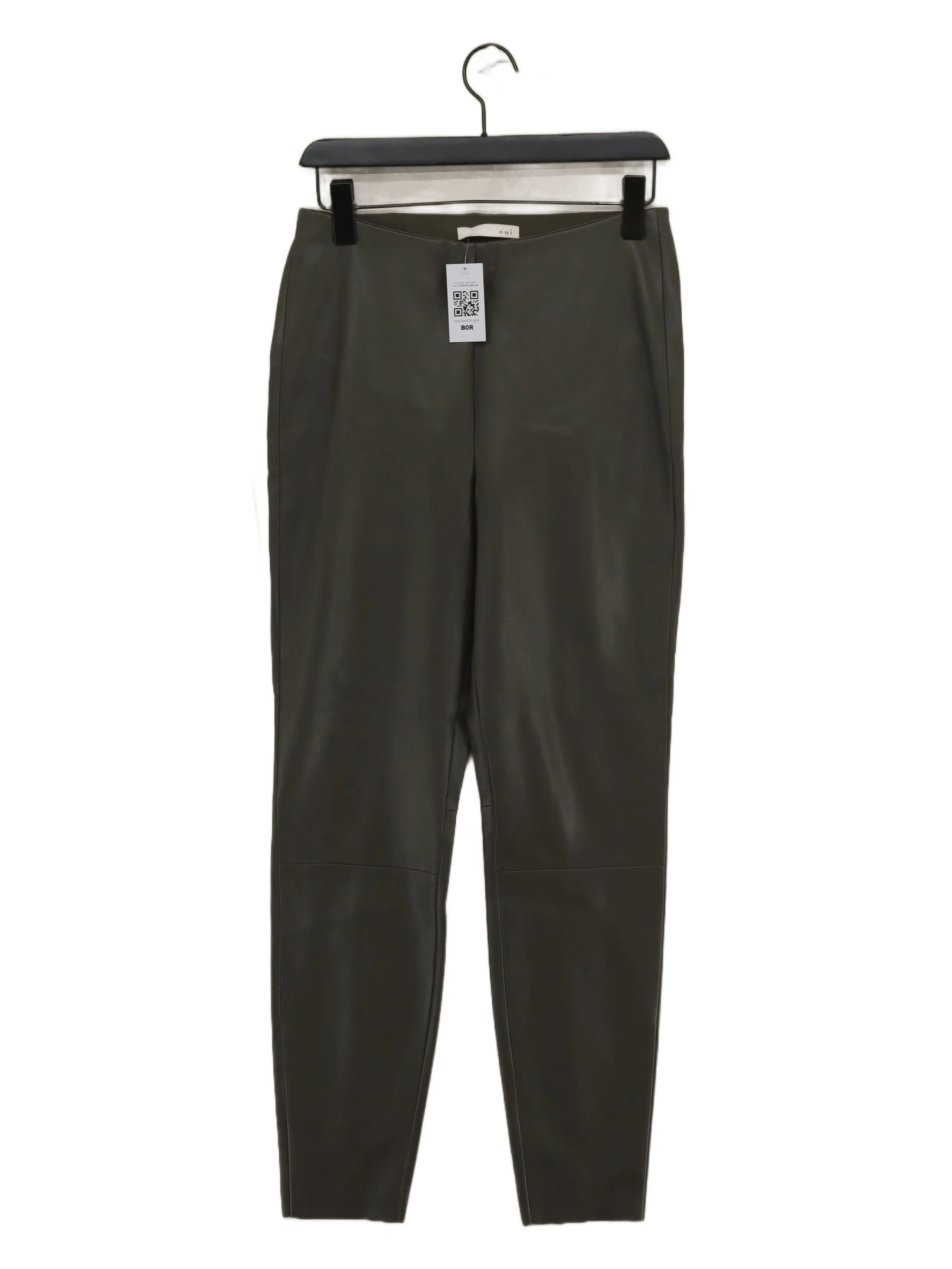 Oui Women's Trousers UK 10 Green Polyester with Elastane, Polyamide Skinny Capri