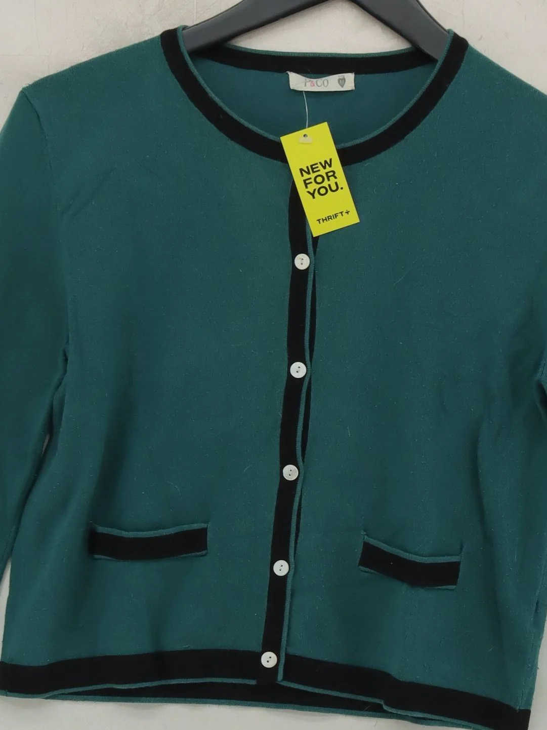 P&Co Women's Cardigan M Green 100% Other Round Neck Cardigan - Image 3