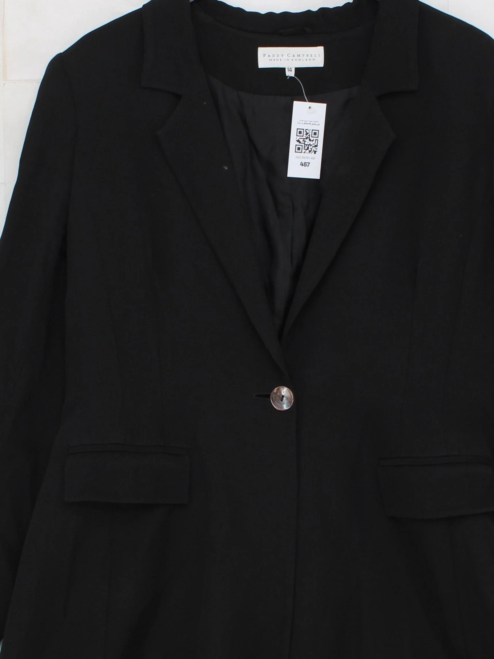 Paddy Campbell Women's Blazer UK 14 Black Viscose with Other Overcoat - Image 3