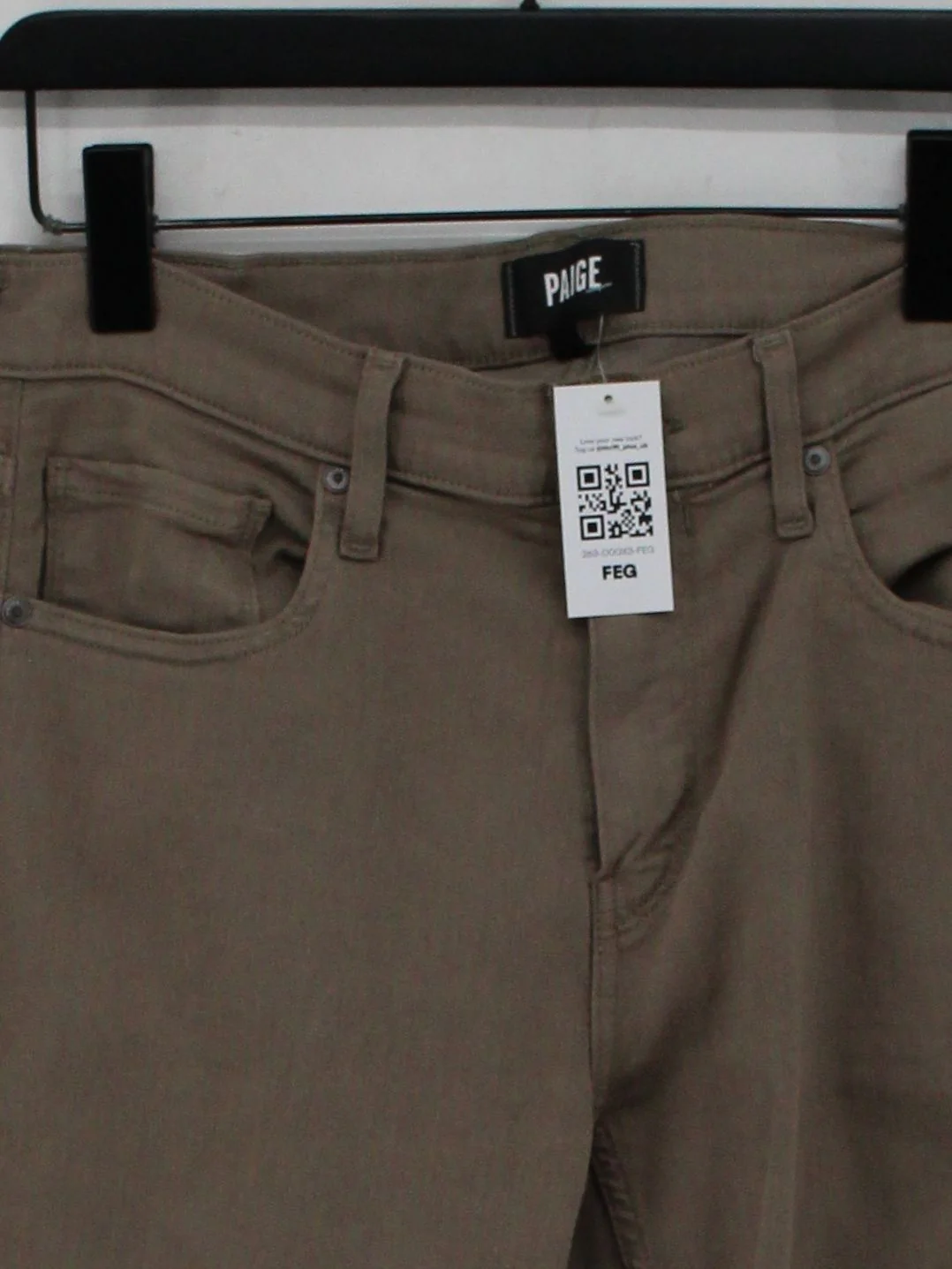 Paige Men's Trousers W 30 in Tan Rayon with Cotton, Polyester, Spandex Chino - Image 3