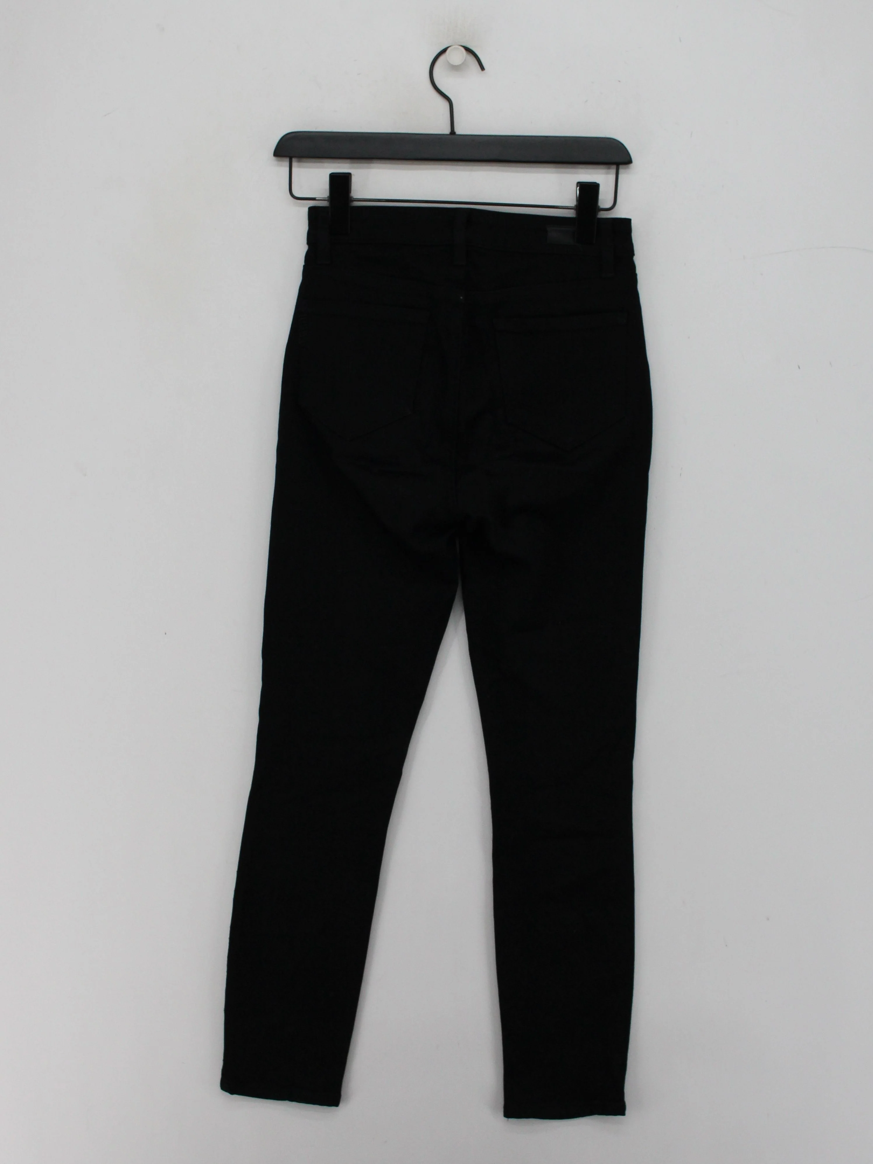 Paige Women's Jeans W 24 in Black Rayon with Cotton, Polyester, Spandex Cropped - Image 2