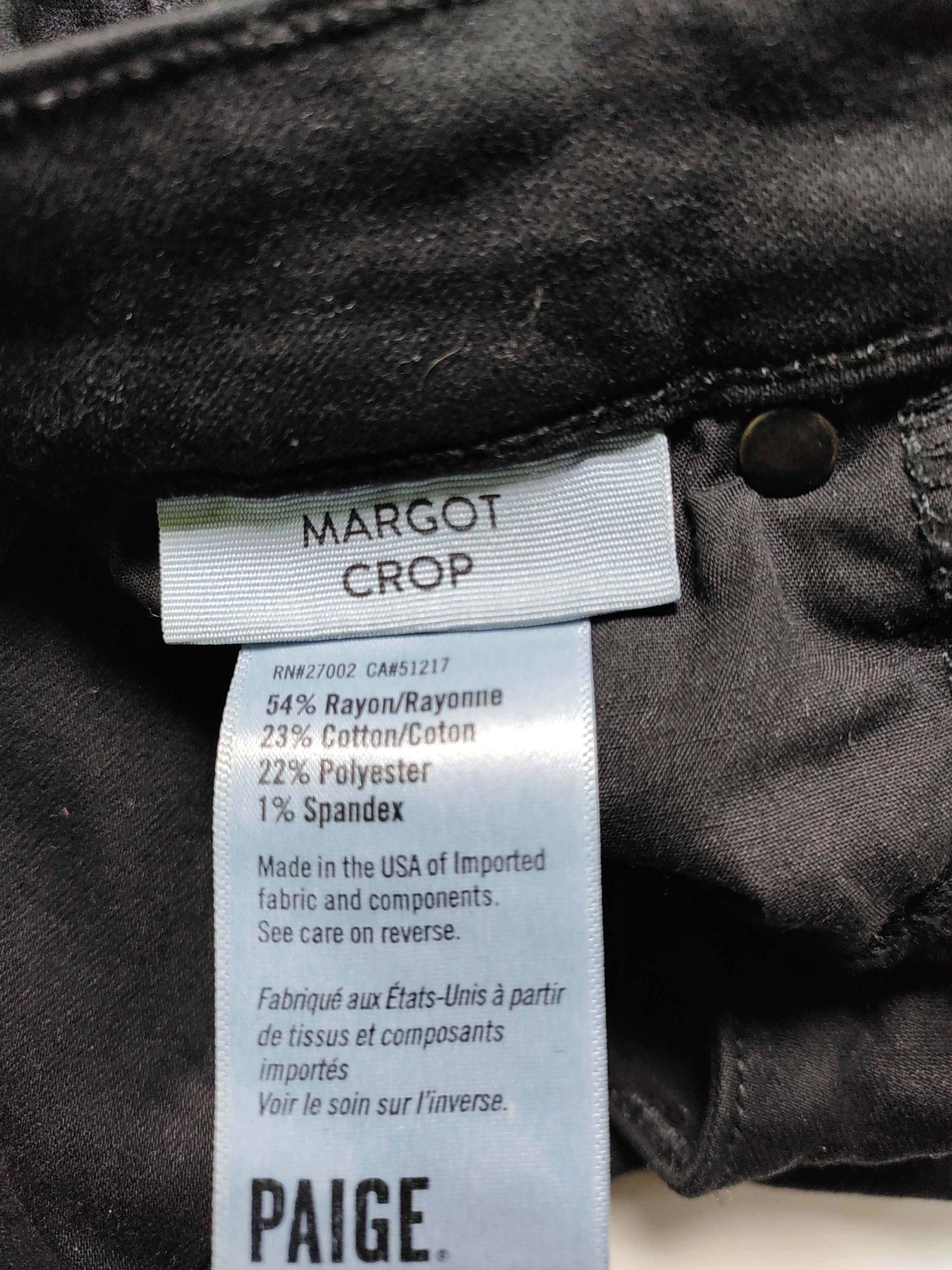 Paige Women's Jeans W 24 in Black Rayon with Cotton, Polyester, Spandex Cropped - Image 6