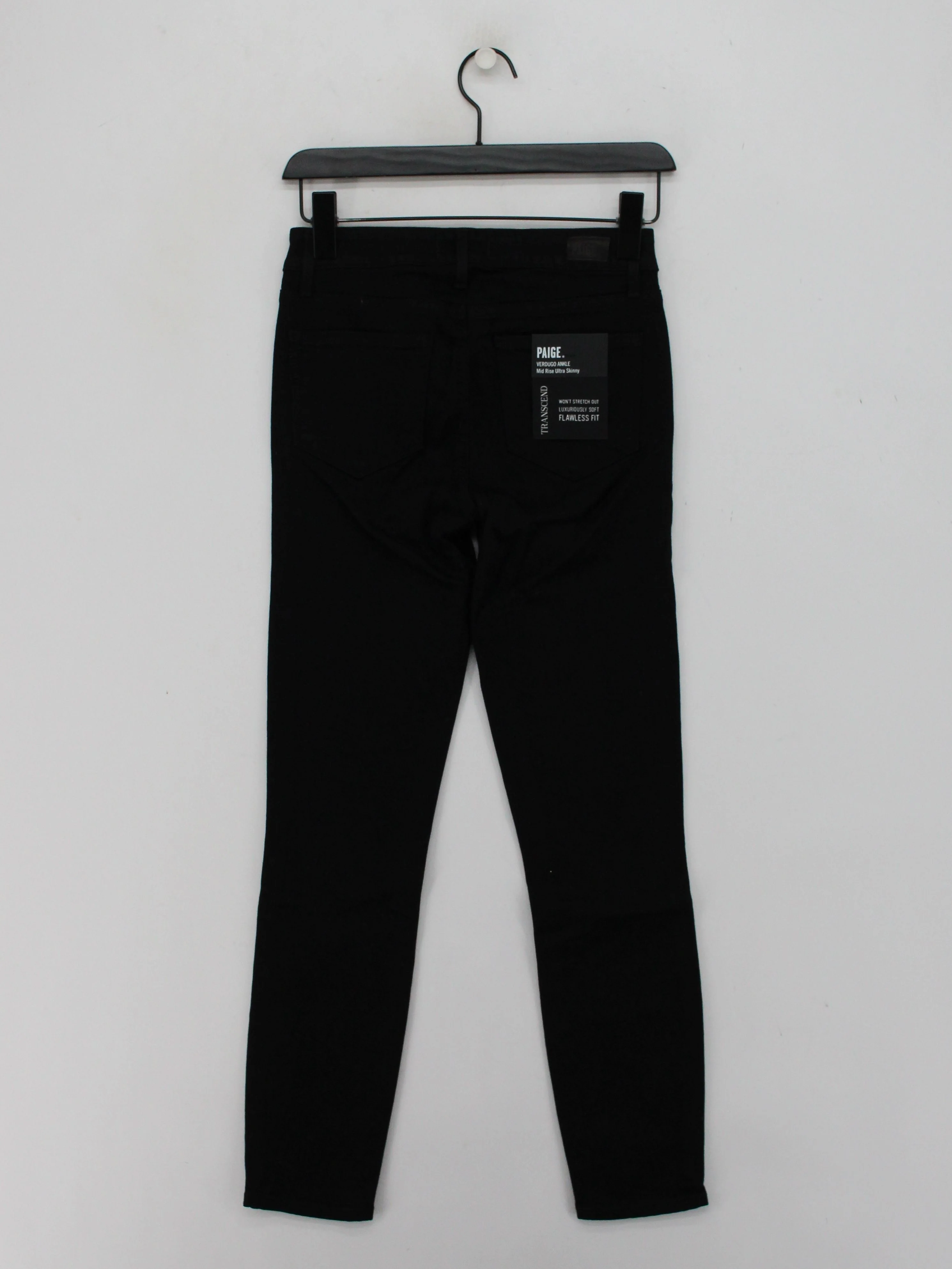 Paige Women's Jeans W 25 in Black Rayon with Cotton, Polyester, Spandex Skinny - Image 2