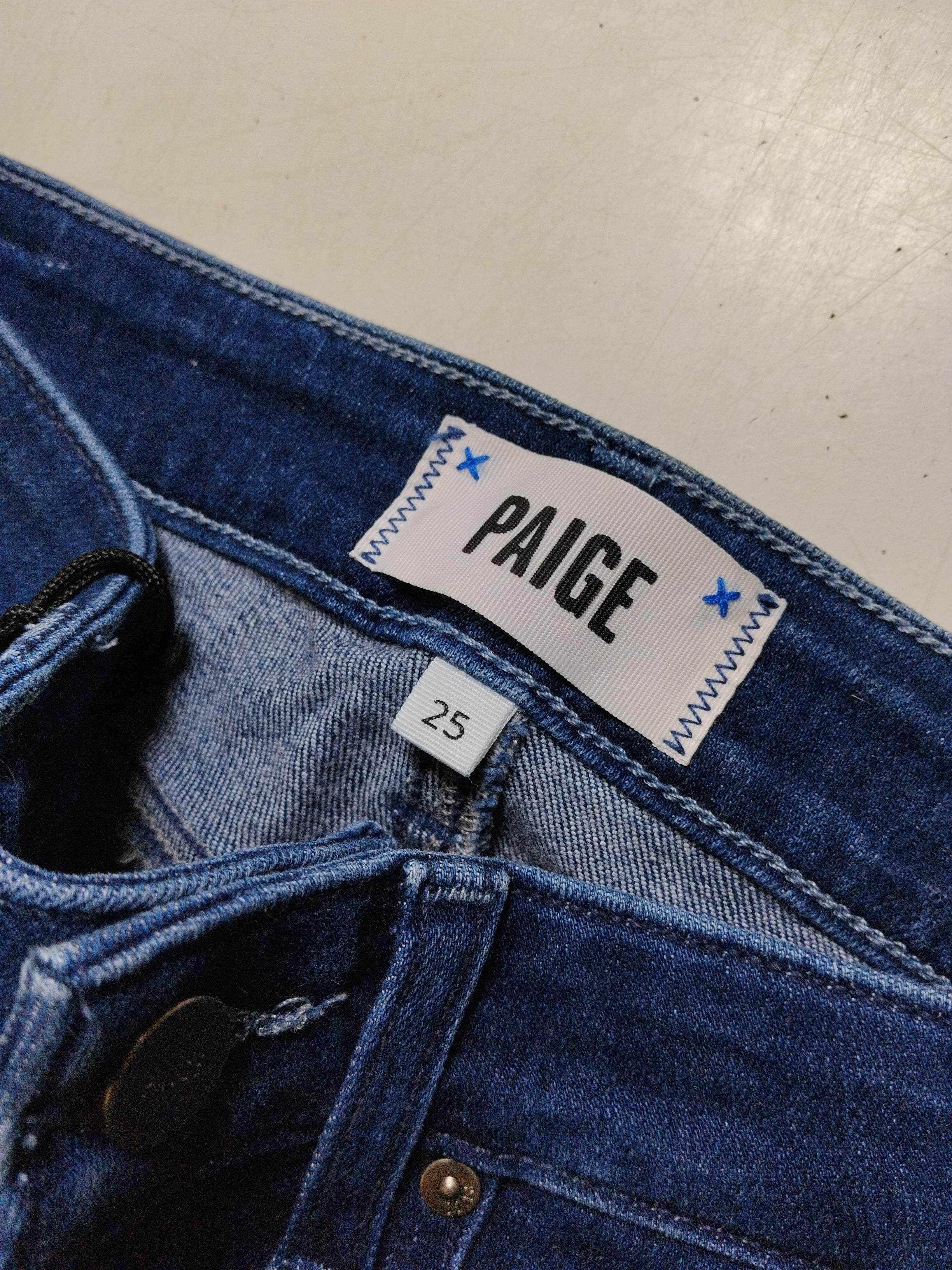 Paige Women's Jeans W 25 in Blue Cotton with Polyester, Spandex Skinny - Image 5