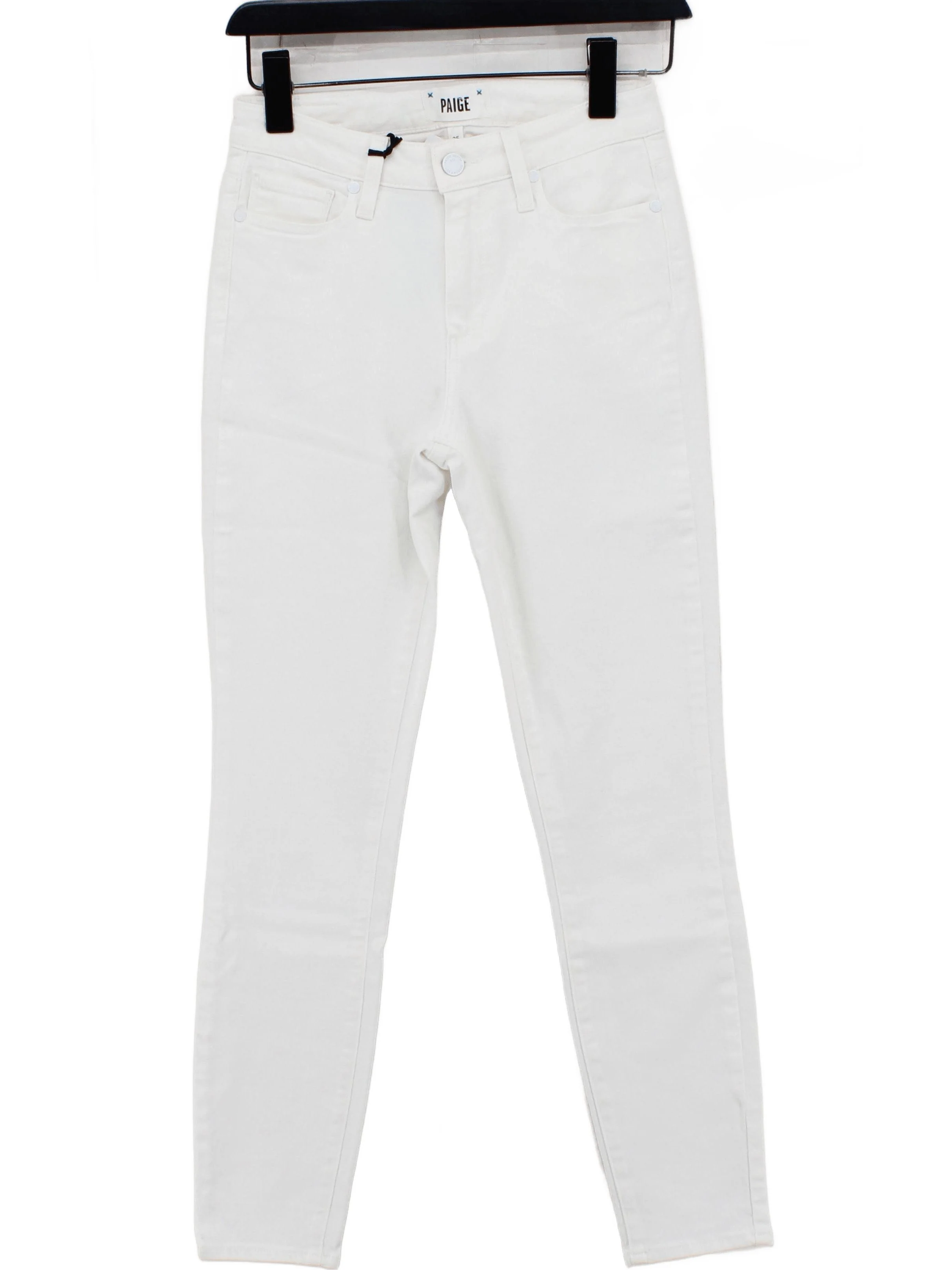 Paige Women's Jeans W 25 in White Cotton with Elastane Skinny