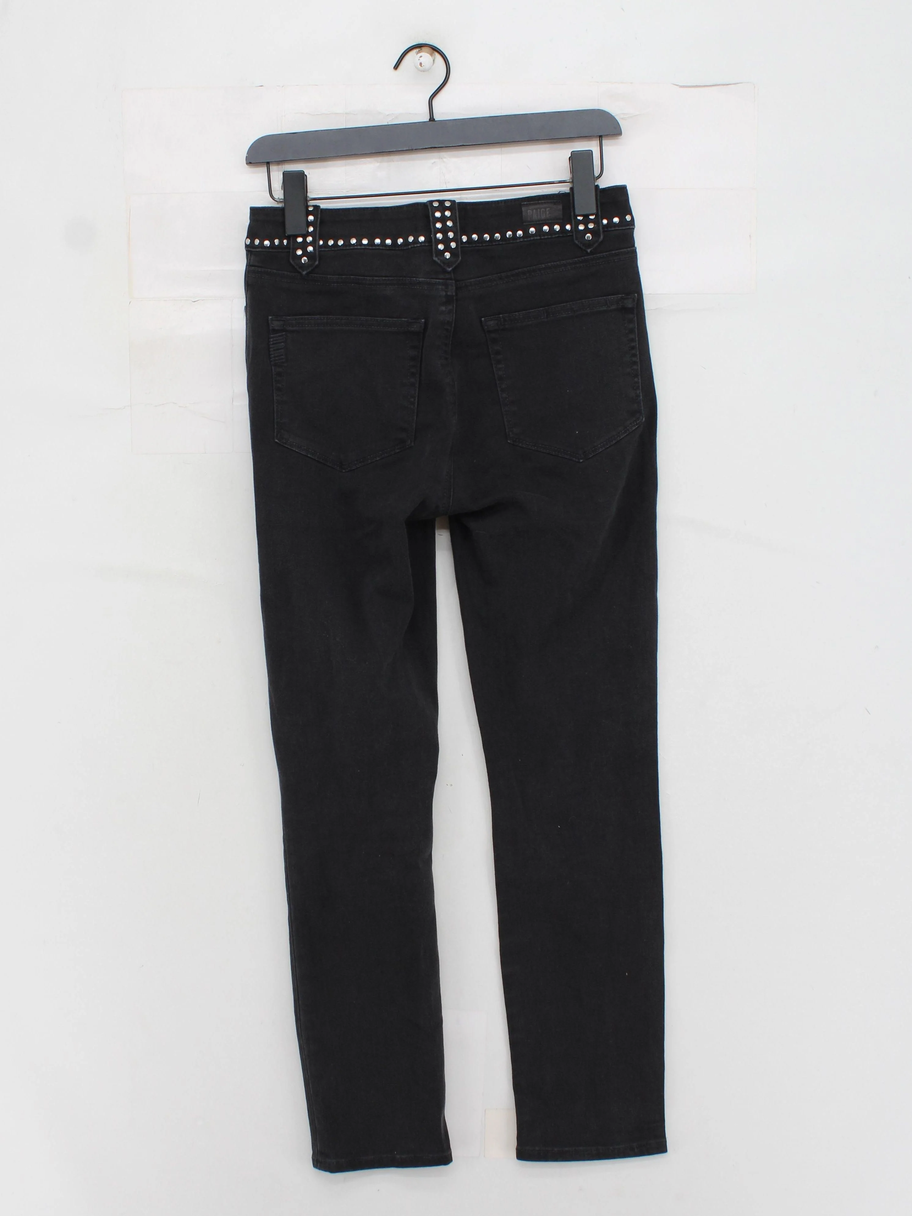 Paige Women's Jeans W 26 in Black Cotton with Polyester, Elastane Skinny - Image 2