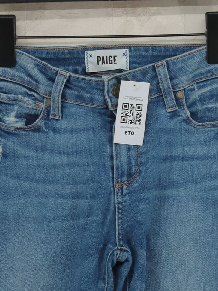 Paige Women's Jeans W 26 in Blue Cotton with Polyester, Spandex Skinny - Image 3
