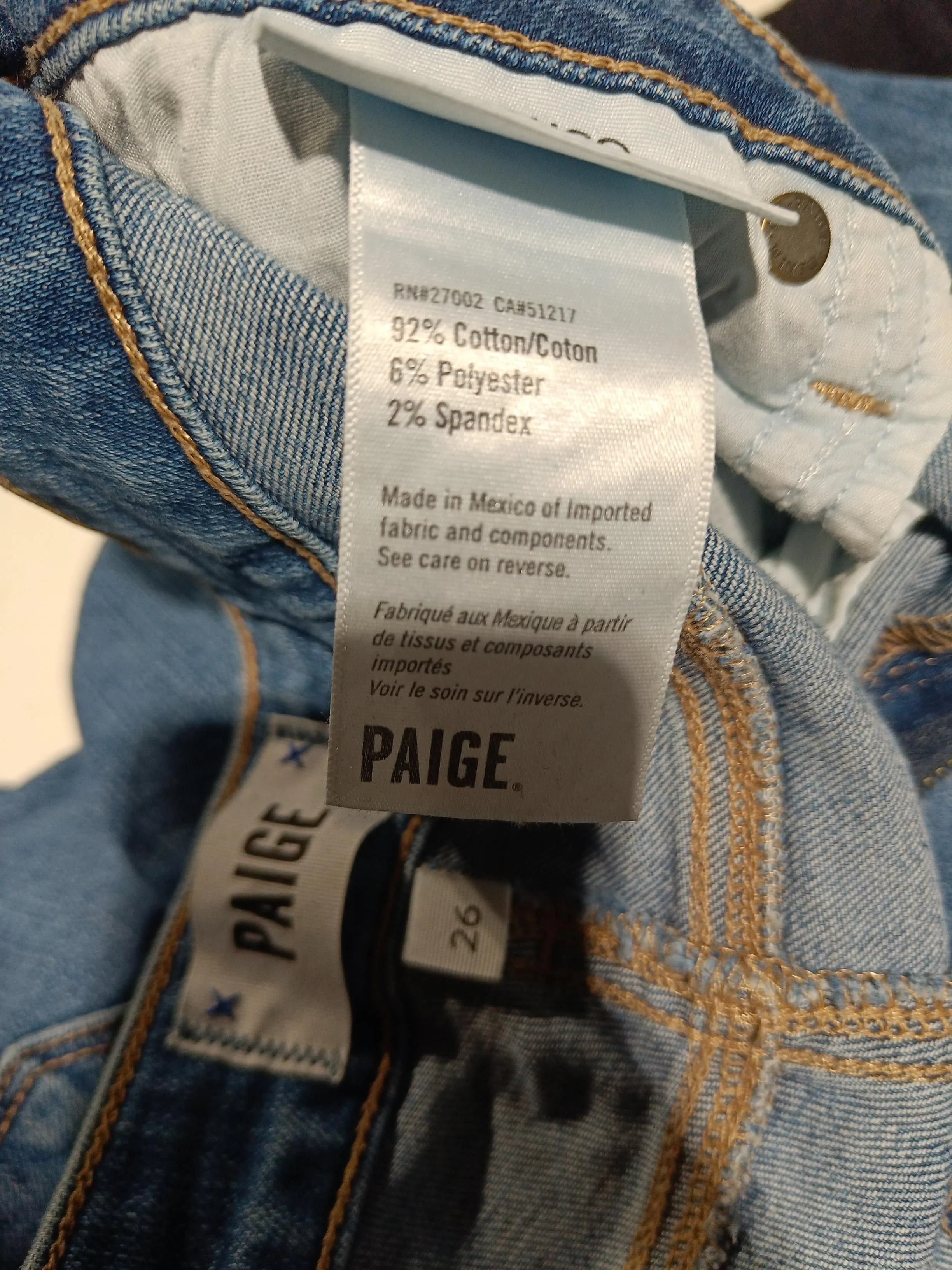Paige Women's Jeans W 26 in Blue Cotton with Polyester, Spandex Skinny - Image 6