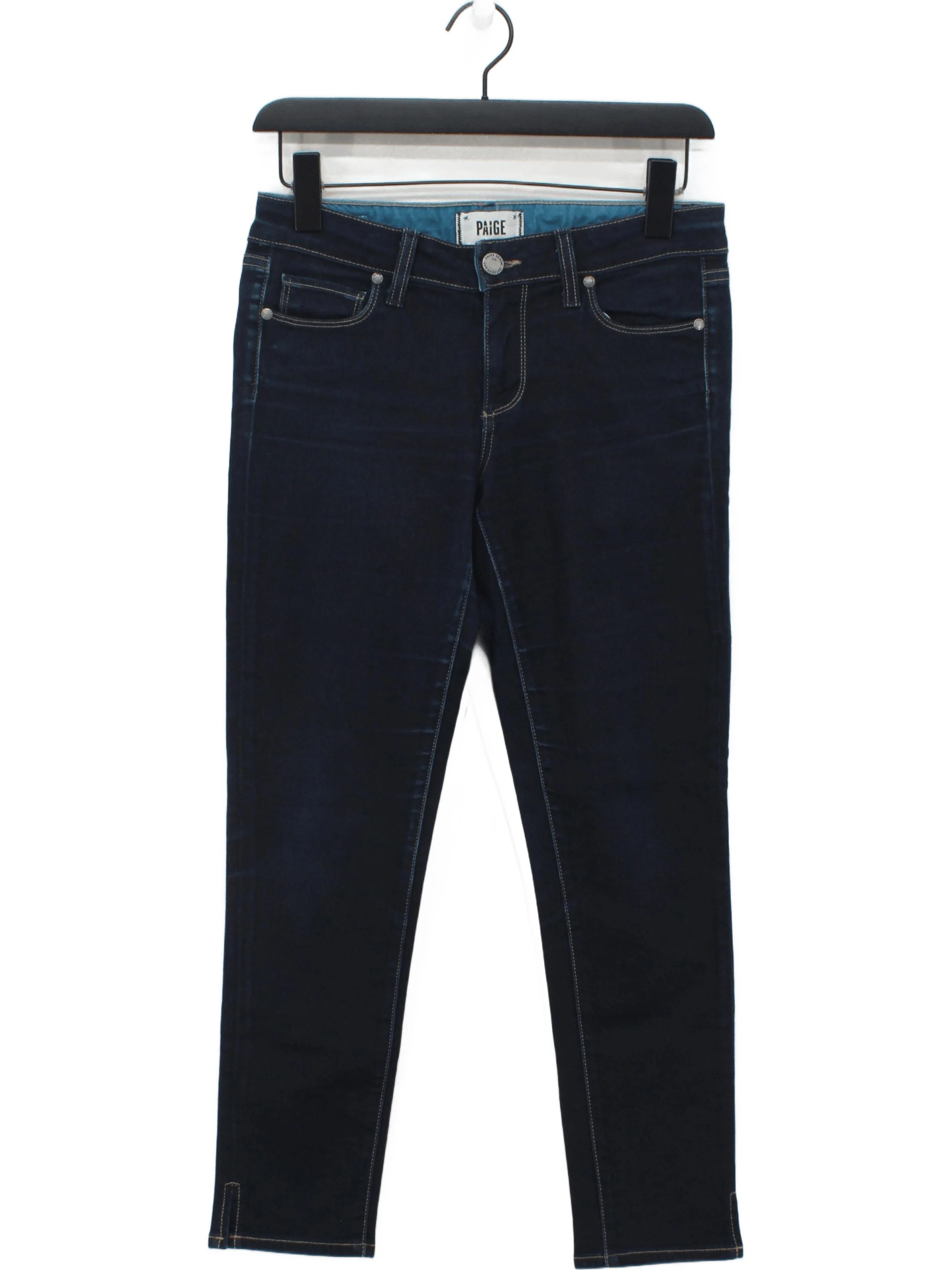 Paige Women's Jeans W 27 in Blue Cotton with Elastane Cropped