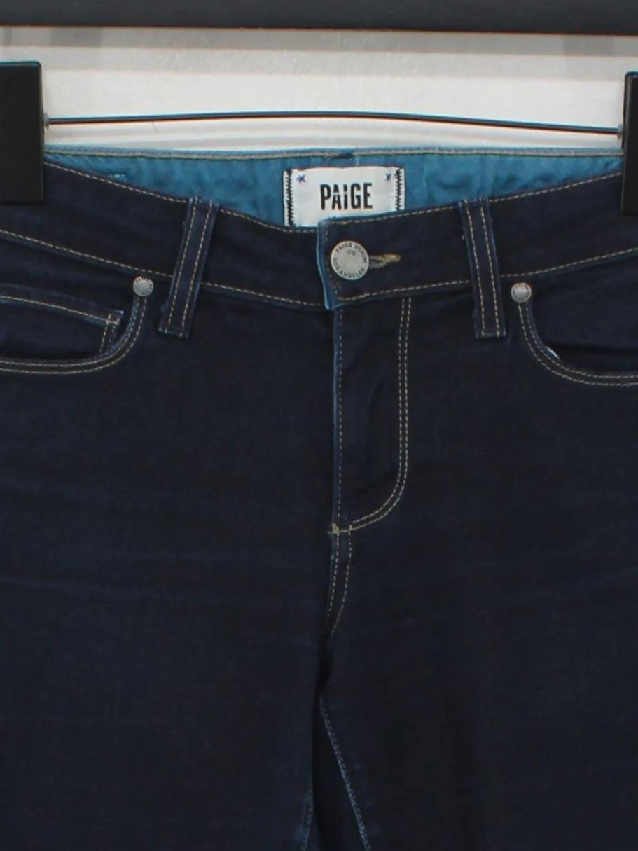 Paige Women's Jeans W 27 in Blue Cotton with Elastane Cropped - Image 3