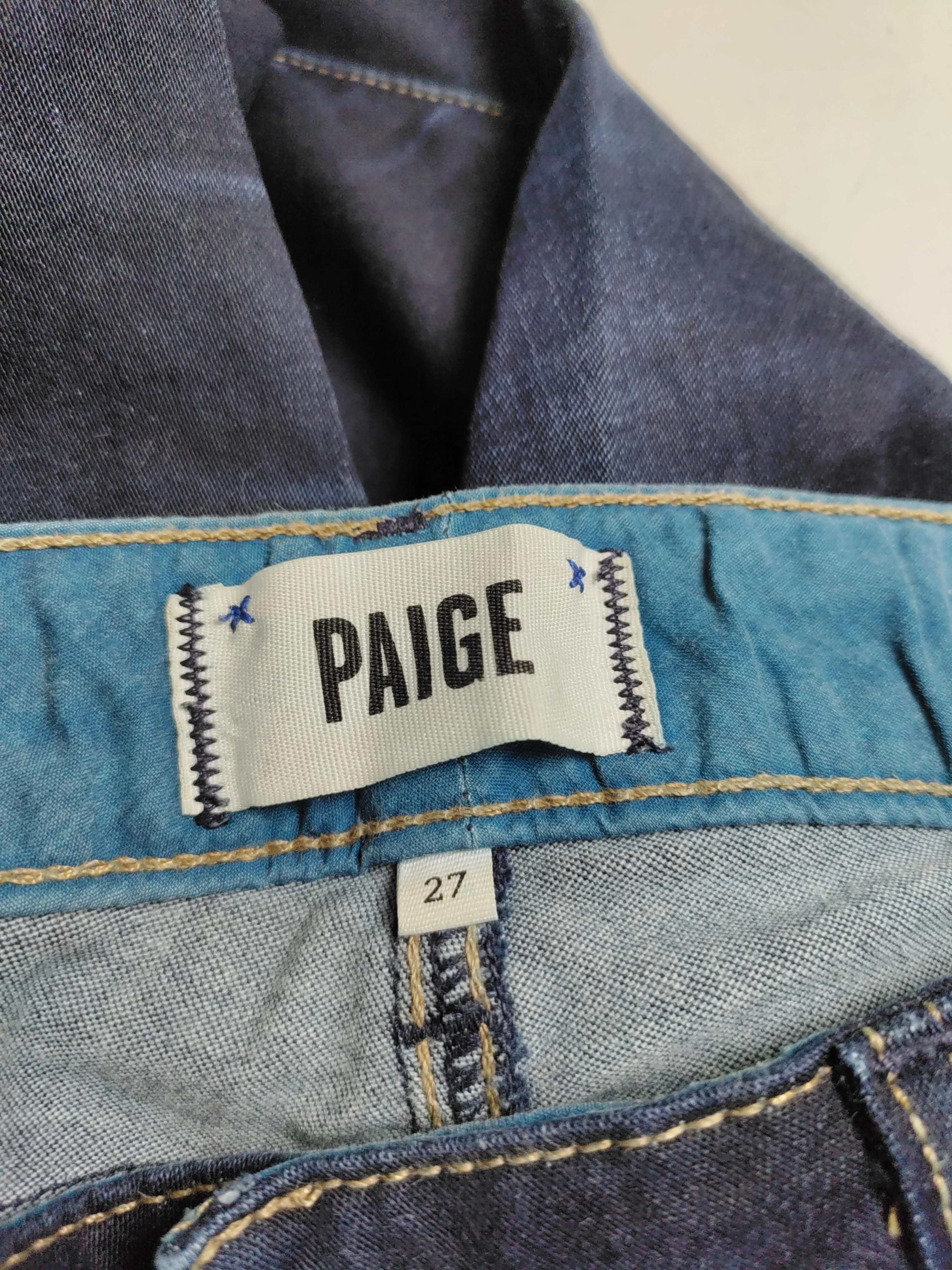 Paige Women's Jeans W 27 in Blue Cotton with Elastane Cropped - Image 5
