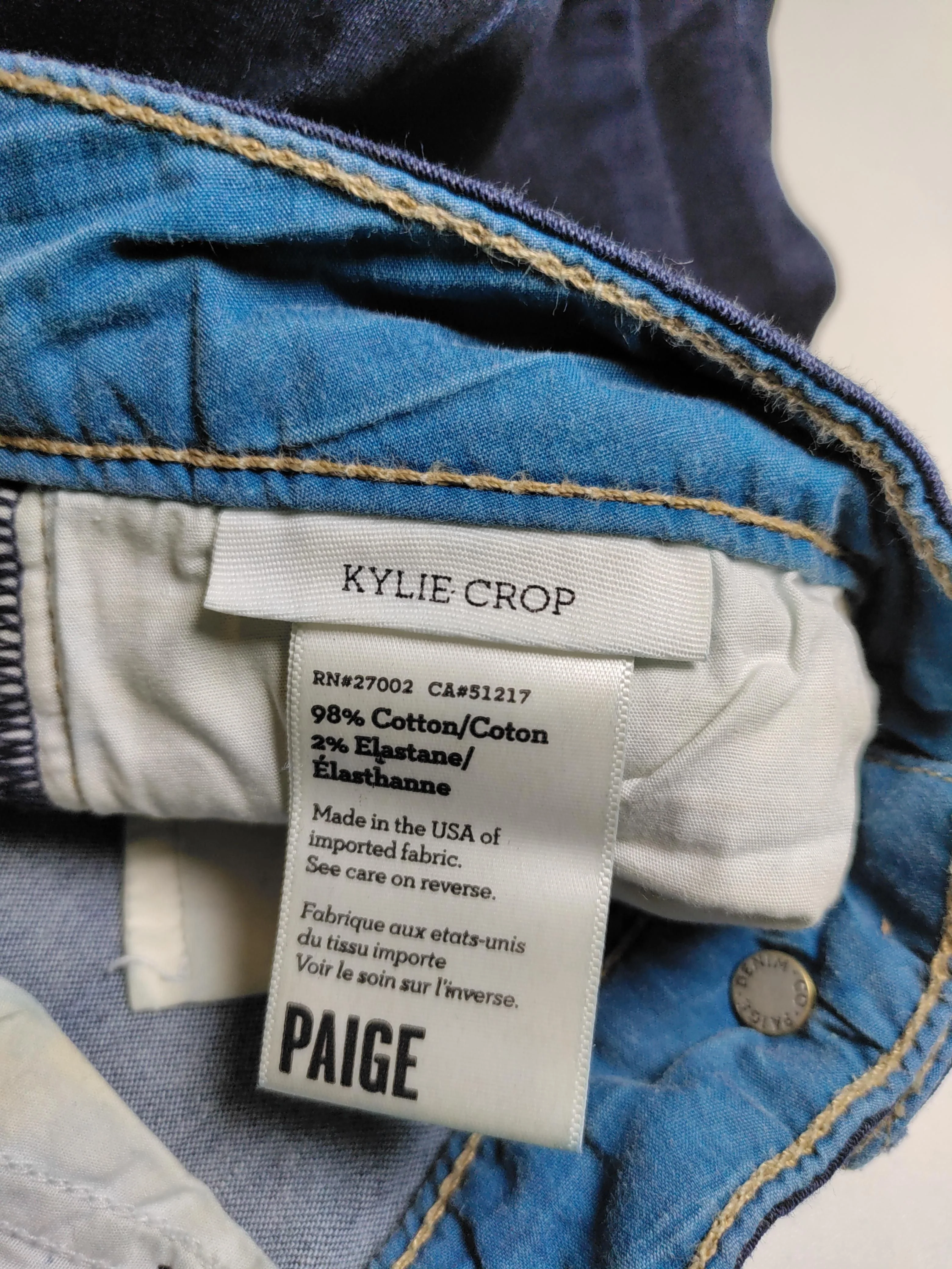 Paige Women's Jeans W 27 in Blue Cotton with Elastane Cropped - Image 6