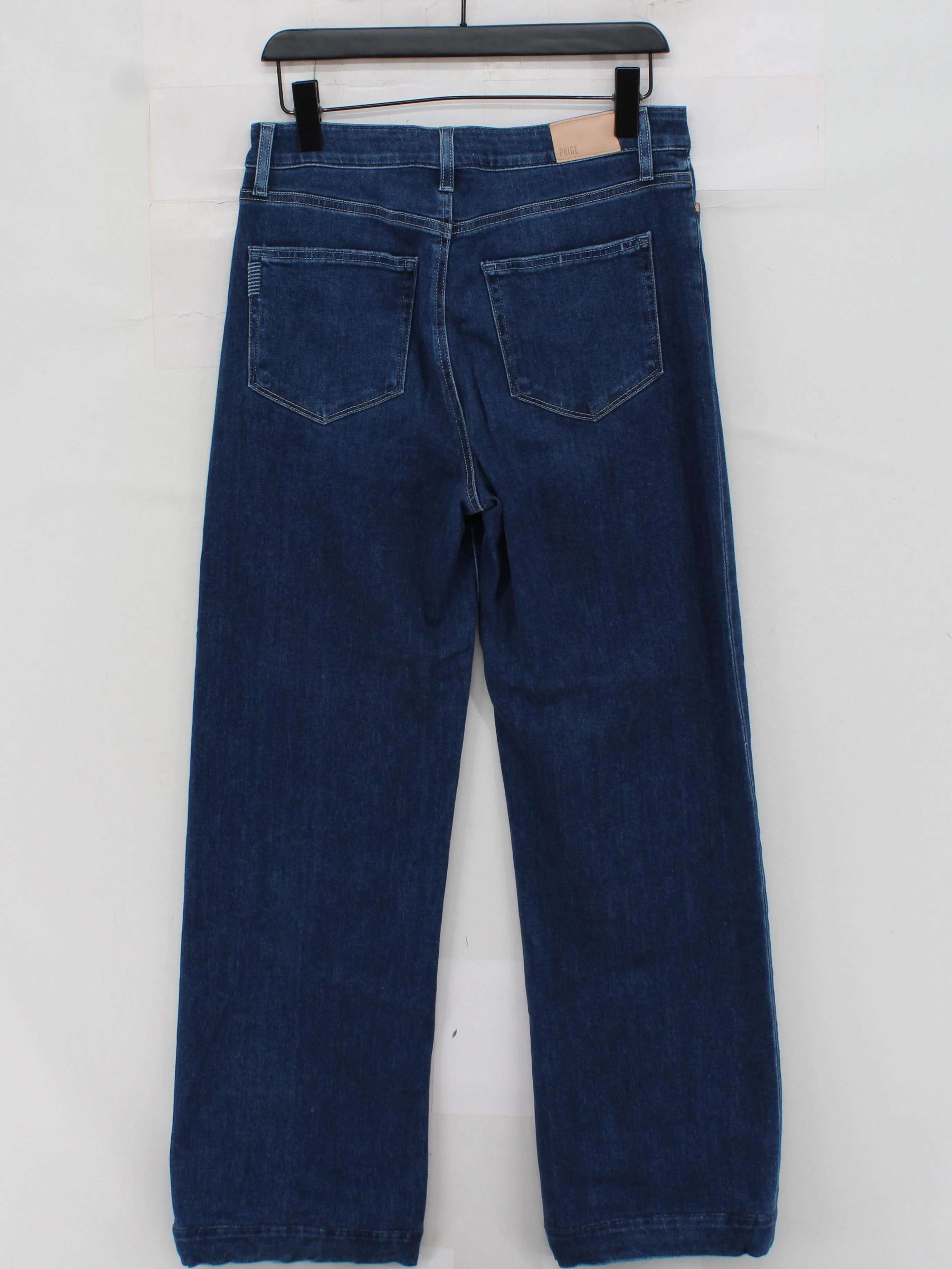 Paige Women's Jeans W 31 in Blue Cotton with Polyester, Spandex Wide-Leg - Image 2