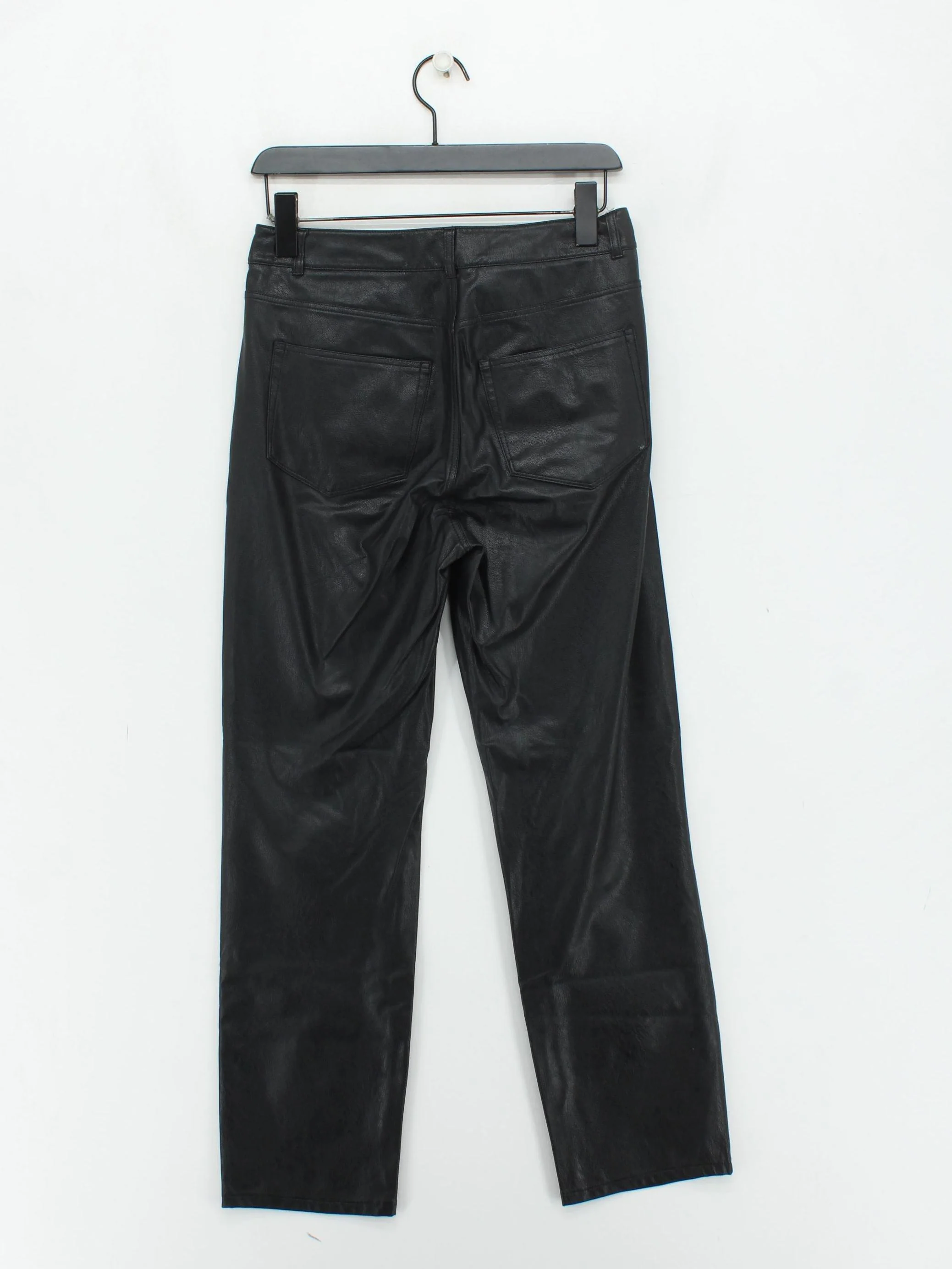 Paige Women's Trousers W 27 in Black Faux Leather with Polyester, Spandex Capri - Image 2