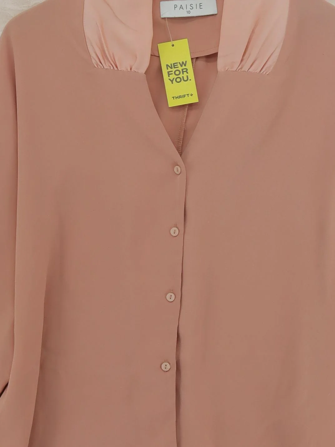 Paisie Women's Blouse UK 10 Pink 100% Polyester Long Sleeve Collared Basic - Image 3