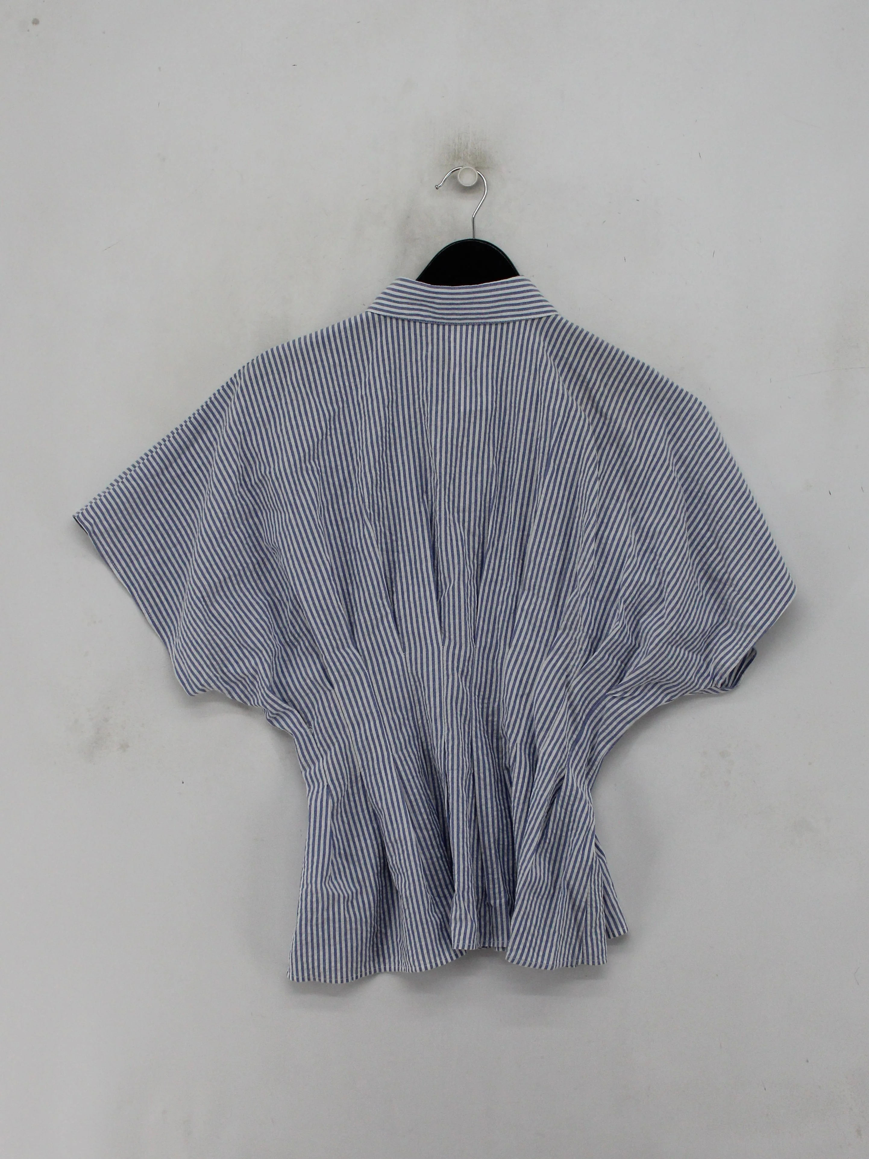 Paisie Women's Shirt UK 8 Multi Striped 100% Cotton Short Sleeve Collared Basic - Image 2