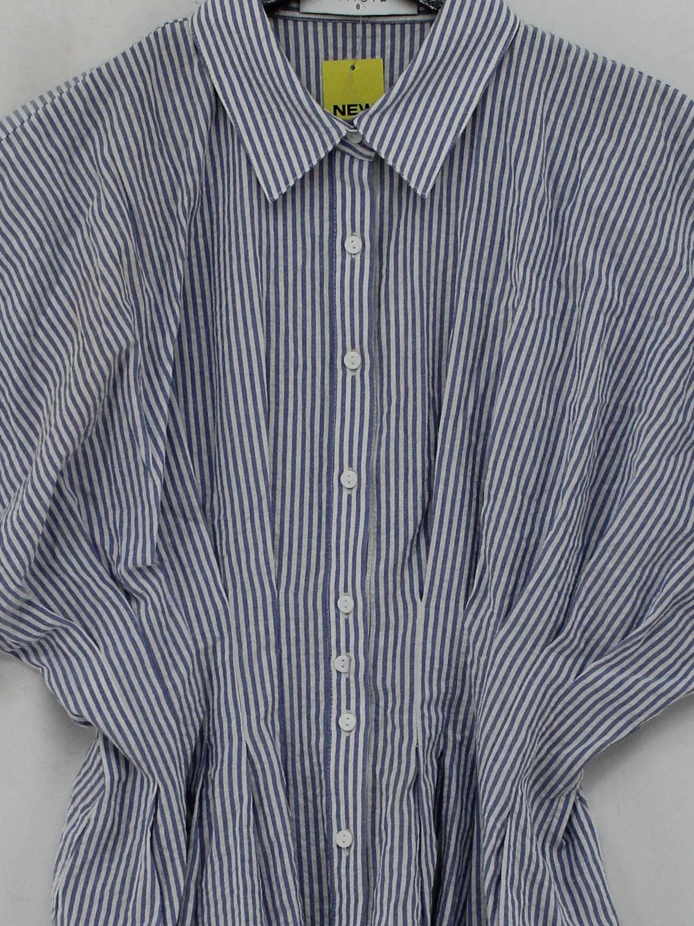 Paisie Women's Shirt UK 8 Multi Striped 100% Cotton Short Sleeve Collared Basic - Image 3