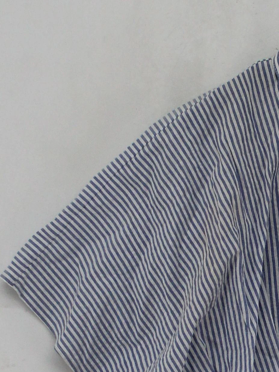 Paisie Women's Shirt UK 8 Multi Striped 100% Cotton Short Sleeve Collared Basic - Image 4