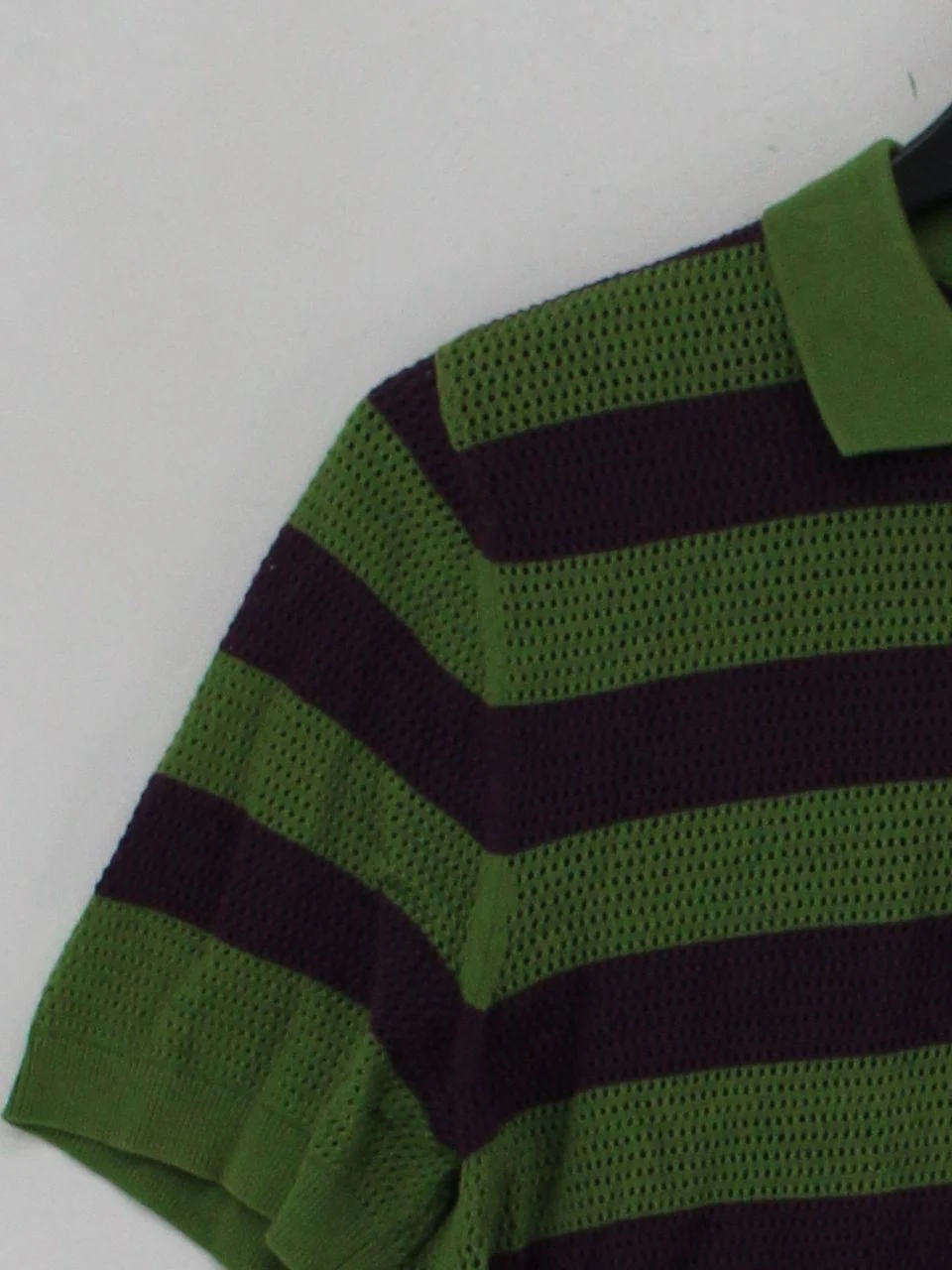 Palace Men's Polo S Green Striped 100% Cotton Basic - Image 4