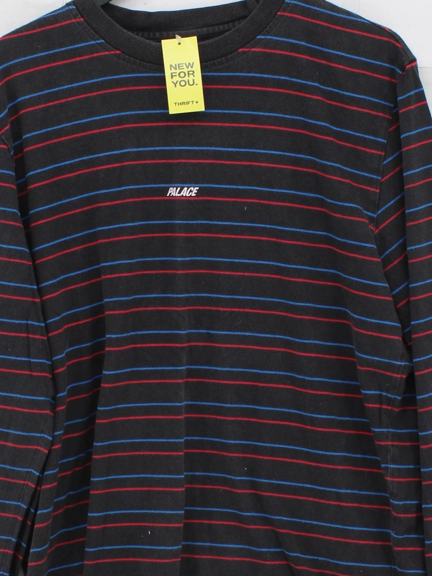Palace Men's T-Shirt XL Grey Striped 100% Cotton Basic - Image 3