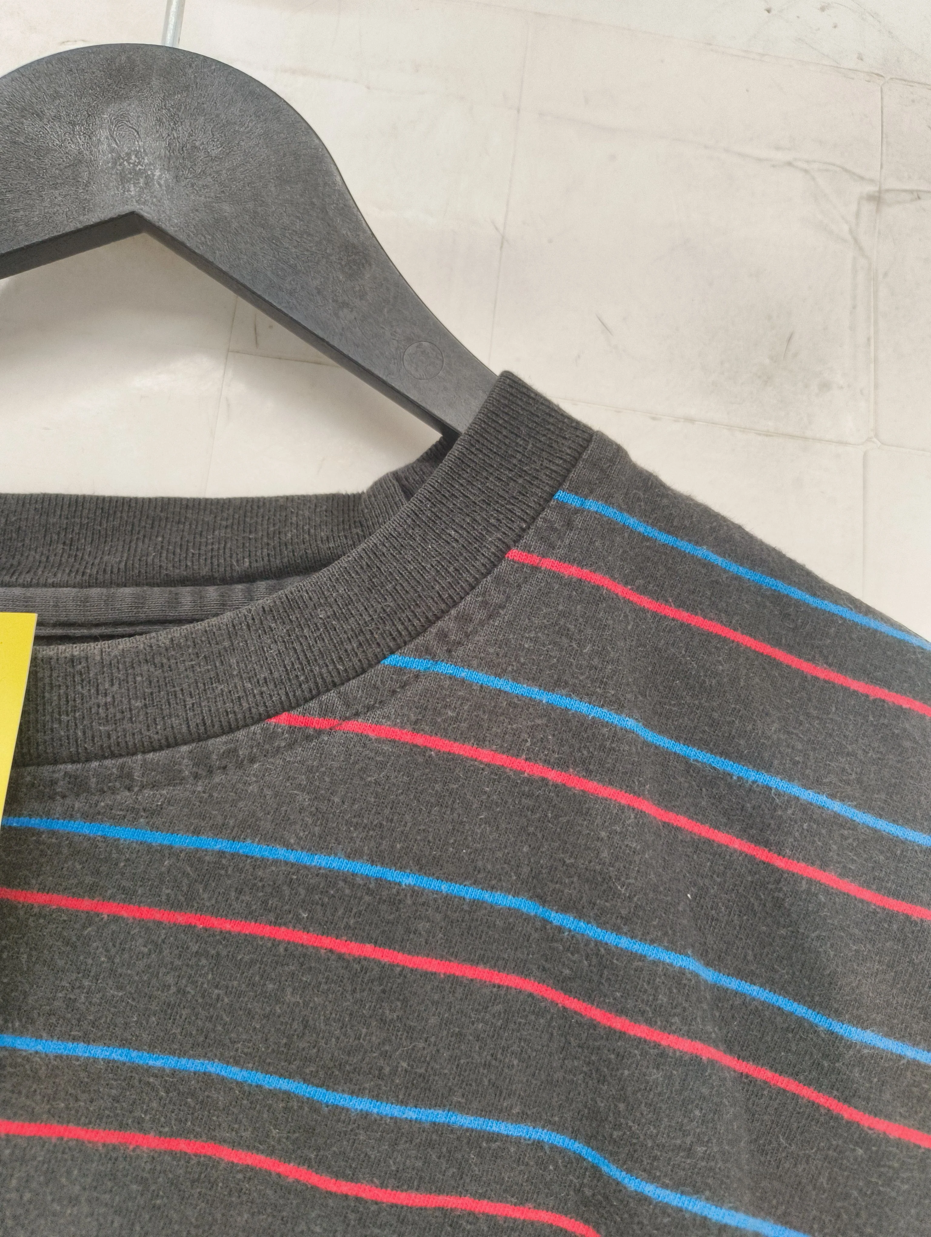 Palace Men's T-Shirt XL Grey Striped 100% Cotton Basic - Image 6