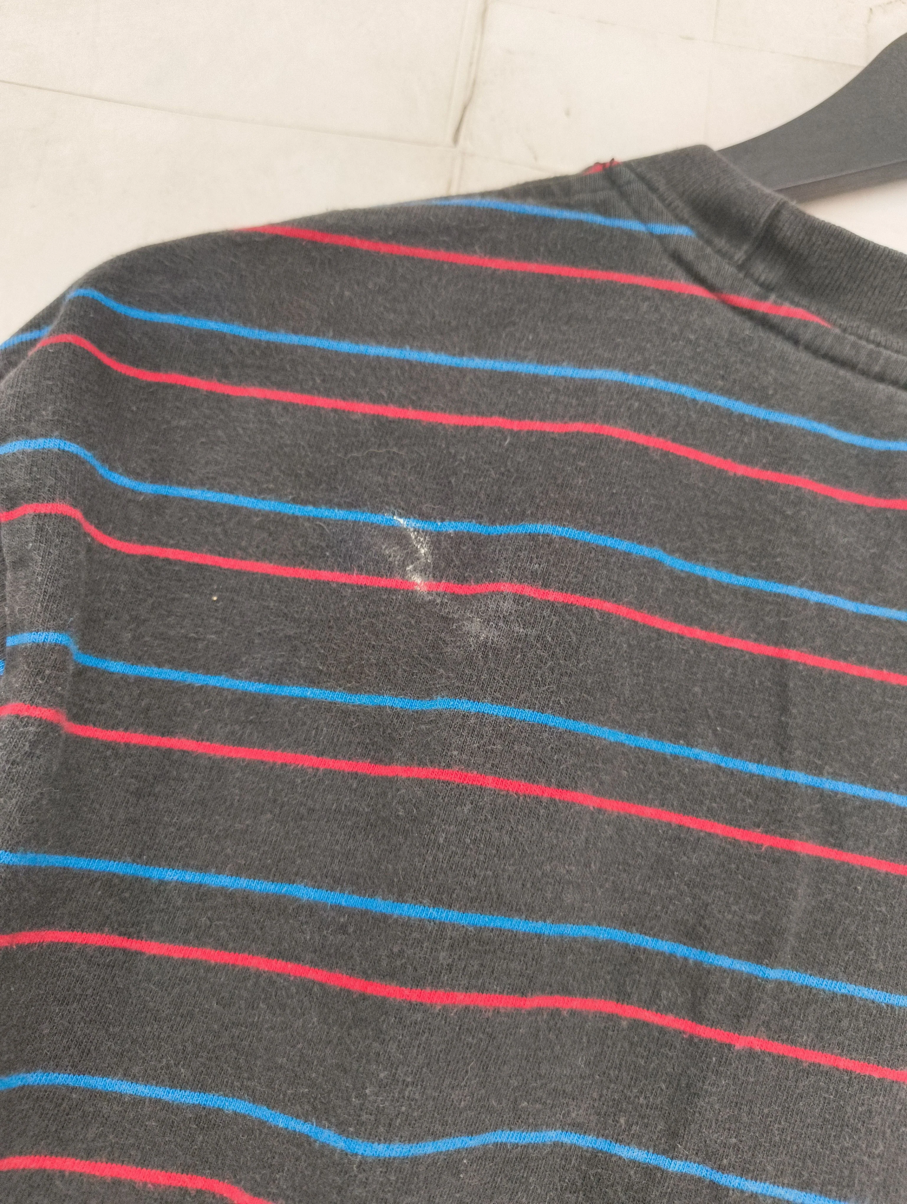 Palace Men's T-Shirt XL Grey Striped 100% Cotton Basic - Image 7