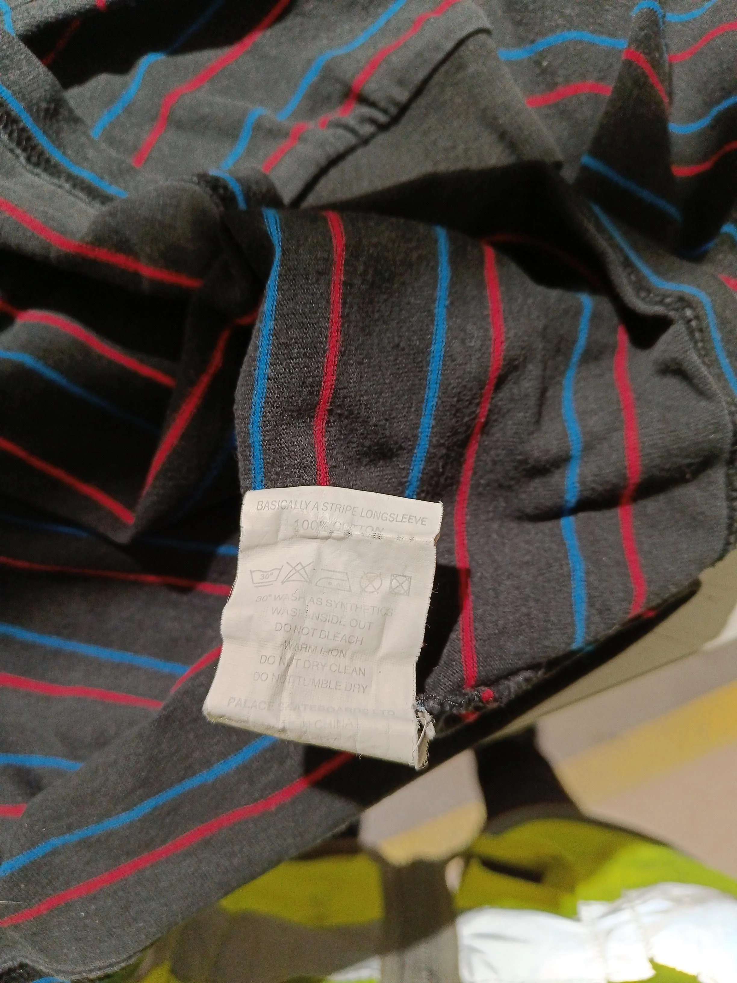 Palace Men's T-Shirt XL Grey Striped 100% Cotton Basic - Image 9