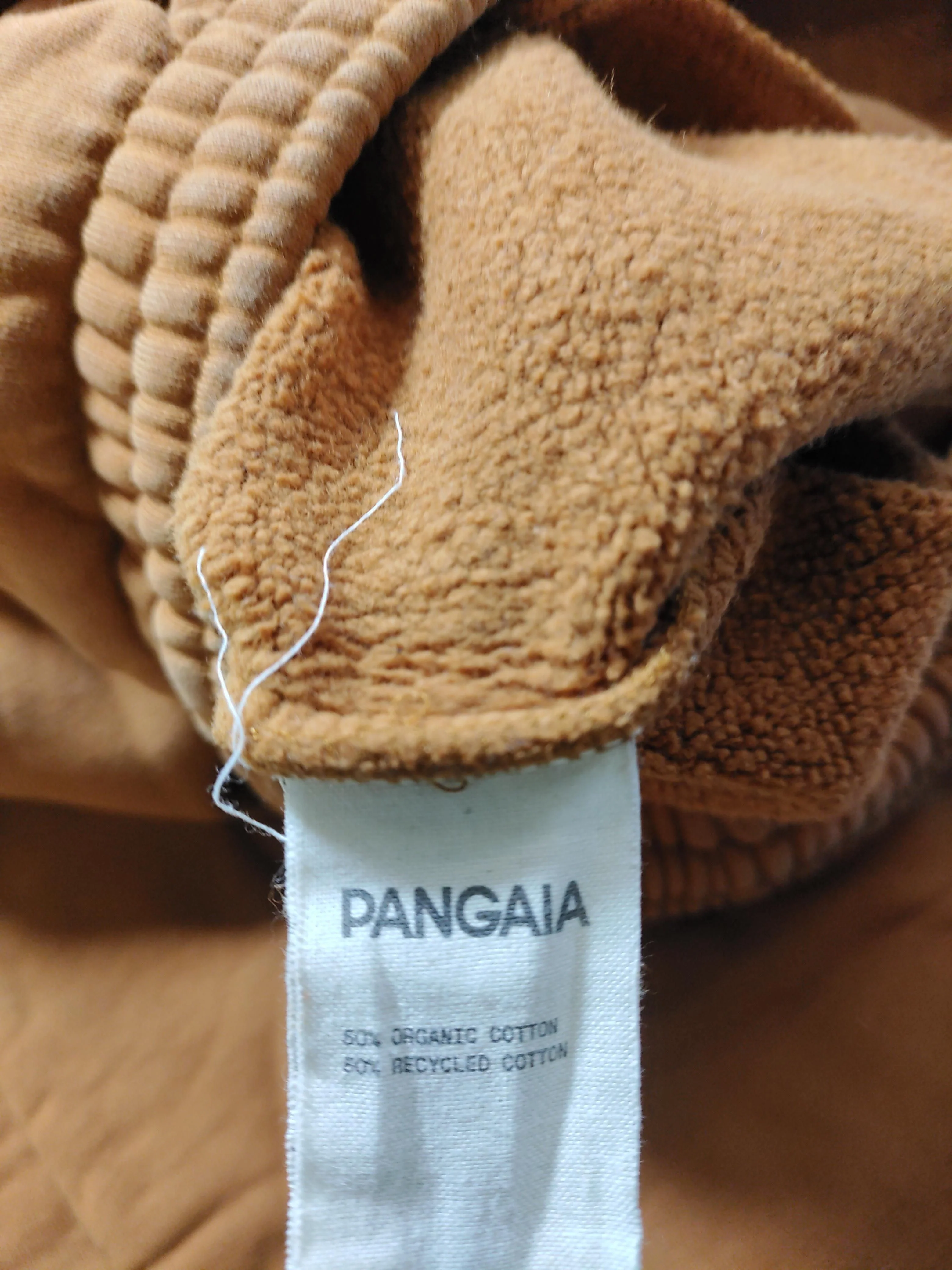 Pangaia Men's Sports Bottoms L Tan 100% Cotton Tapered Sweatpants - Image 6