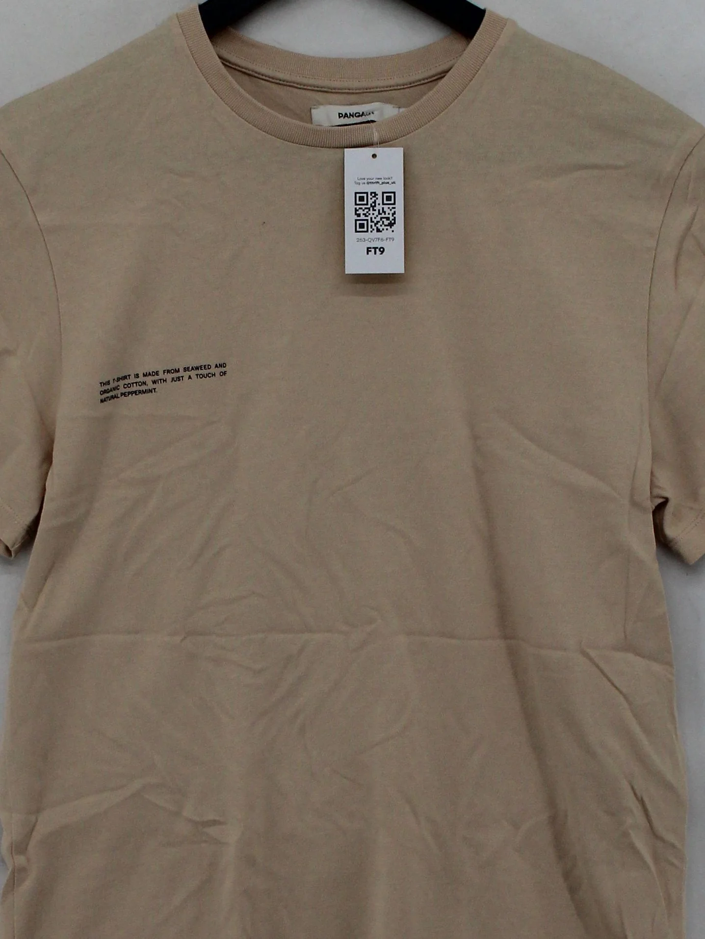 Pangaia Men's T-Shirt S Cream Cotton with Lyocell Modal Basic - Image 3