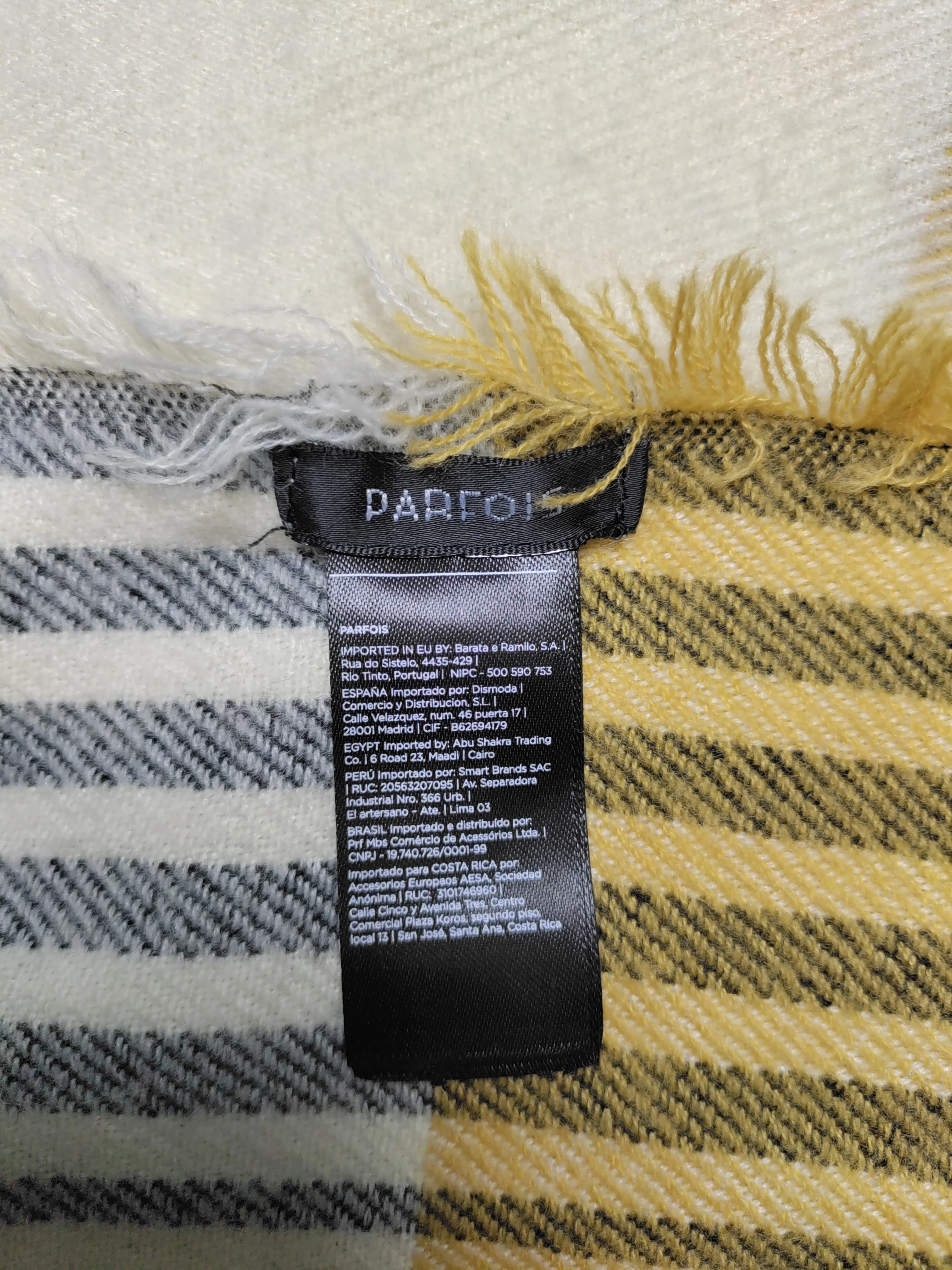 Parfois Men's Scarf Yellow Striped 100% Other Scarf - Image 5