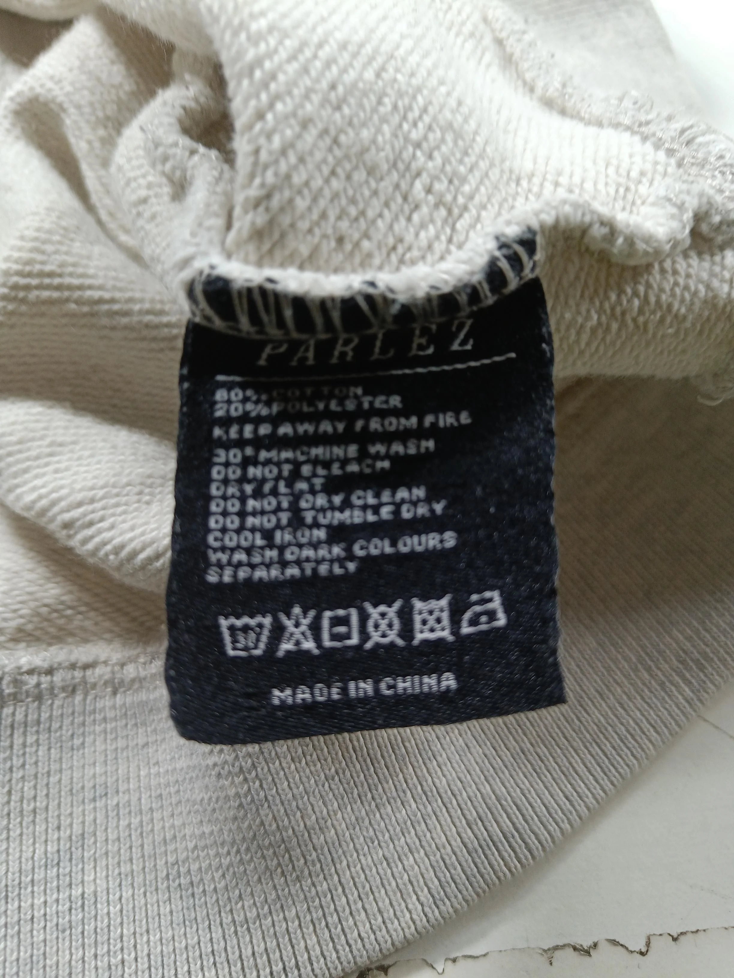 Parlez Men's Hoodie M Cream Cotton with Polyester Pullover - Image 7