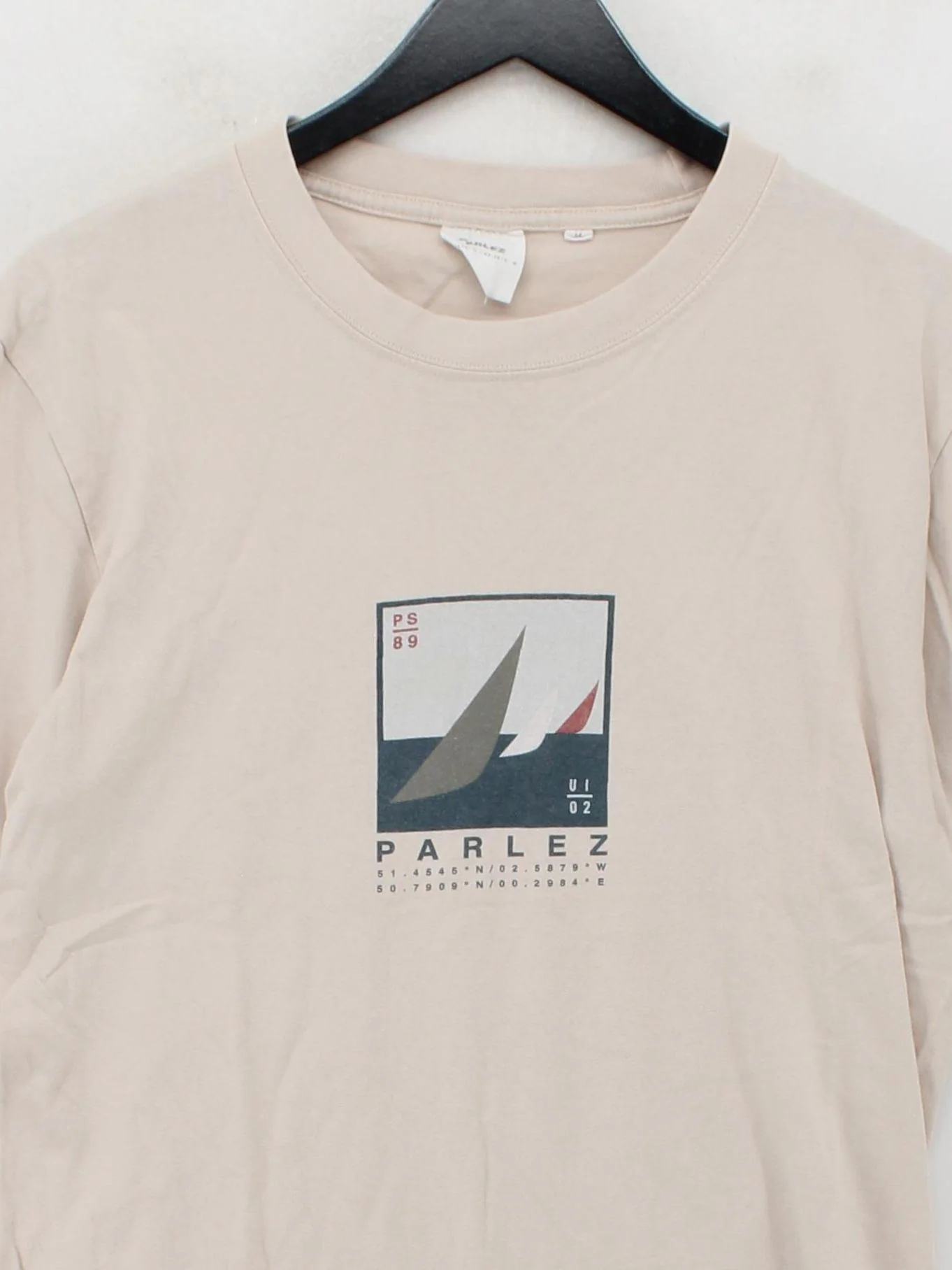 Parlez Men's T-Shirt M Cream Graphic 100% Cotton Basic - Image 3