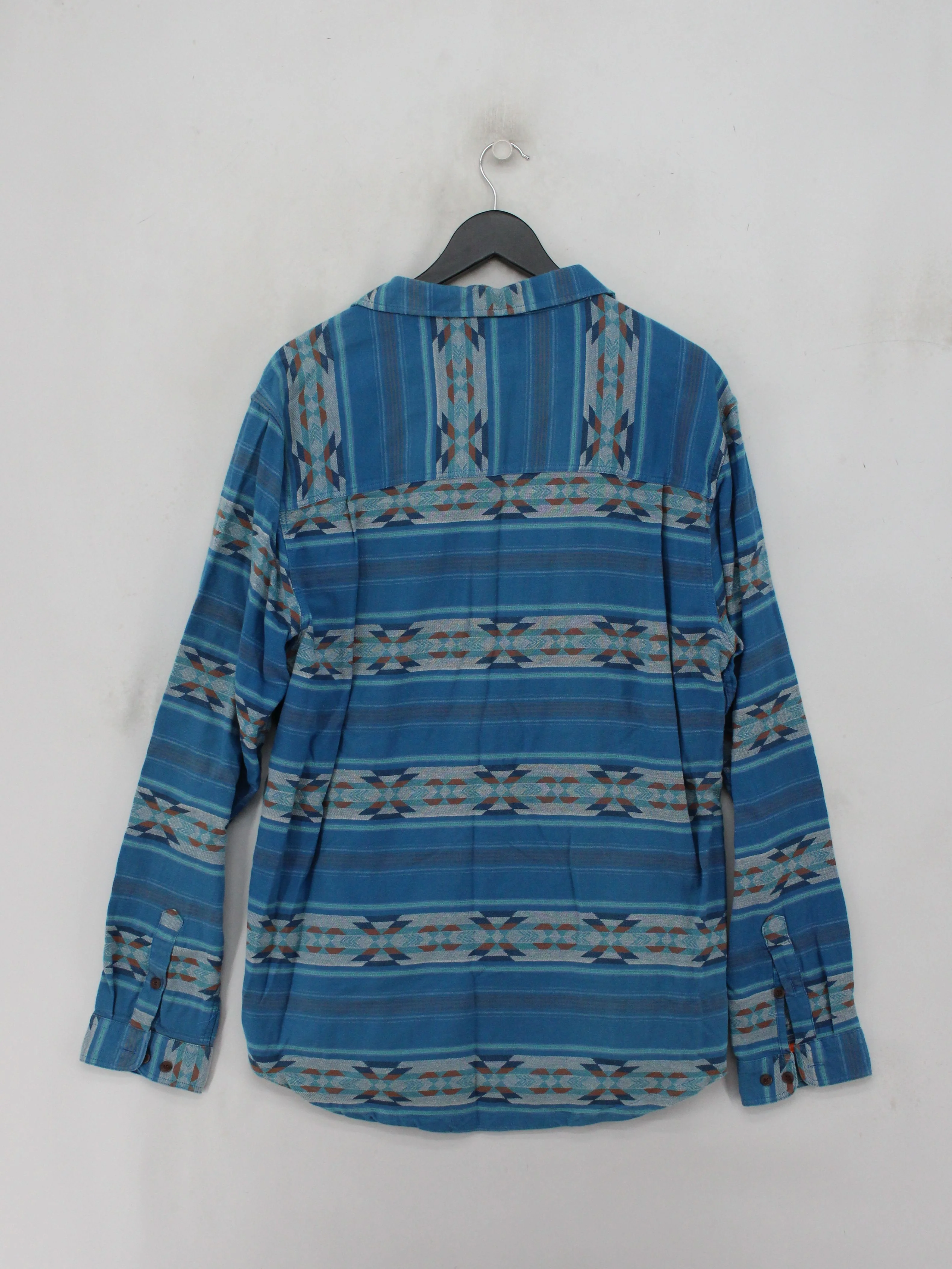 Passenger Men's Shirt XL Blue Geometric 100% Cotton Basic - Image 2