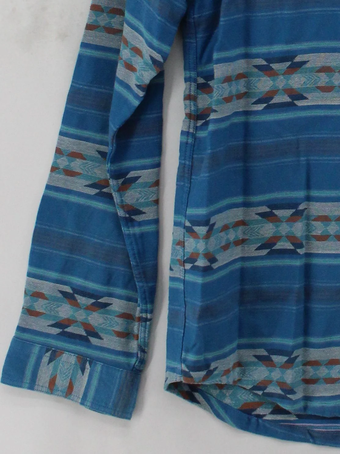 Passenger Men's Shirt XL Blue Geometric 100% Cotton Basic - Image 4