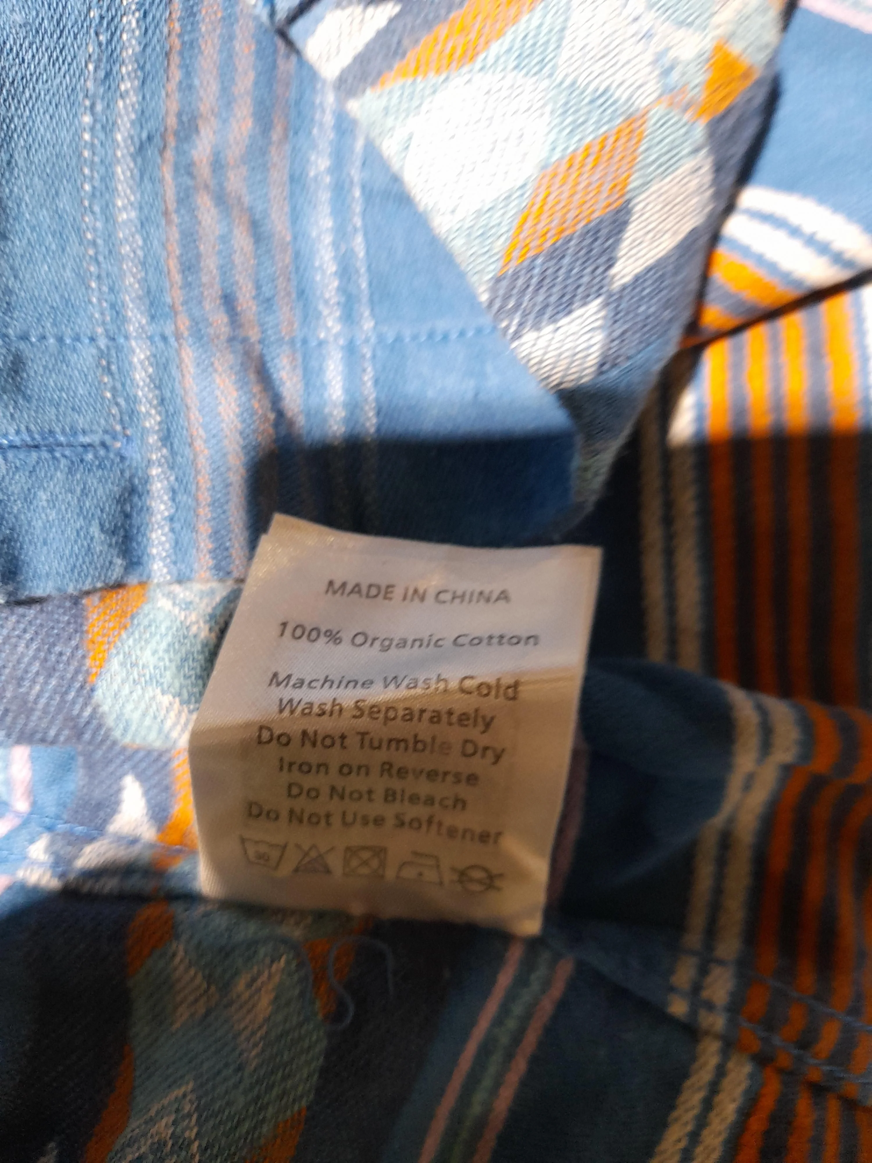 Passenger Men's Shirt XL Blue Geometric 100% Cotton Basic - Image 6