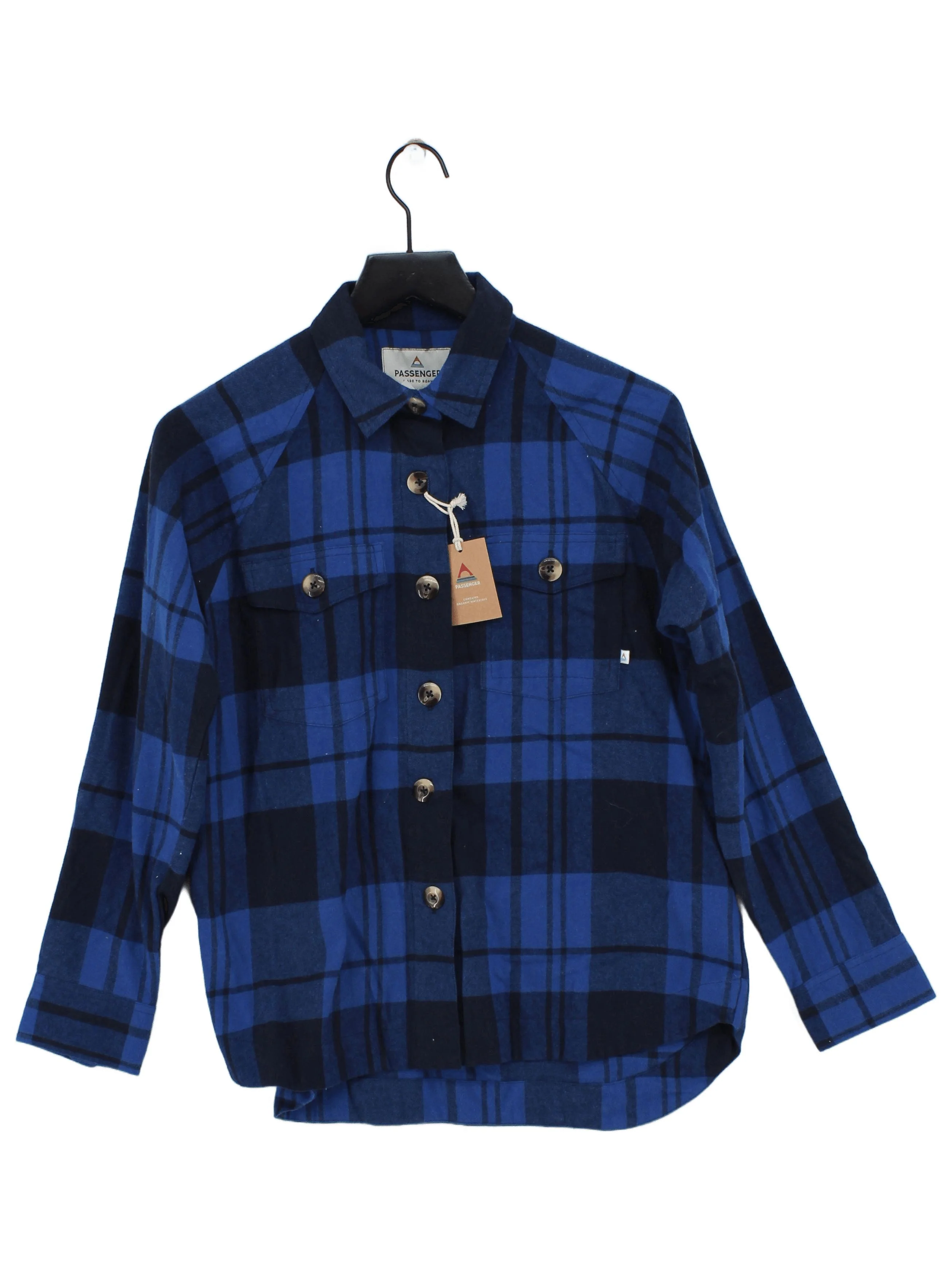 Passenger Men's Shirt XS Blue Checkered 100% Cotton Basic
