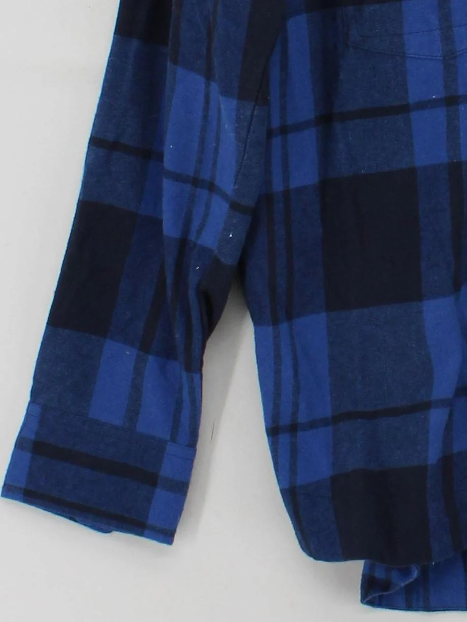 Passenger Men's Shirt XS Blue Checkered 100% Cotton Basic - Image 4