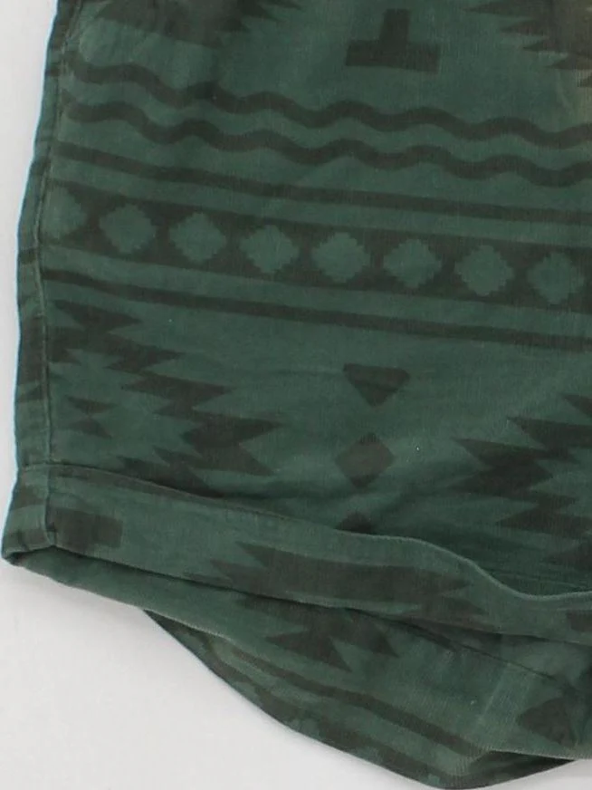 Passenger Men's Shorts M Green Paisley 100% Cotton Sweat - Image 4