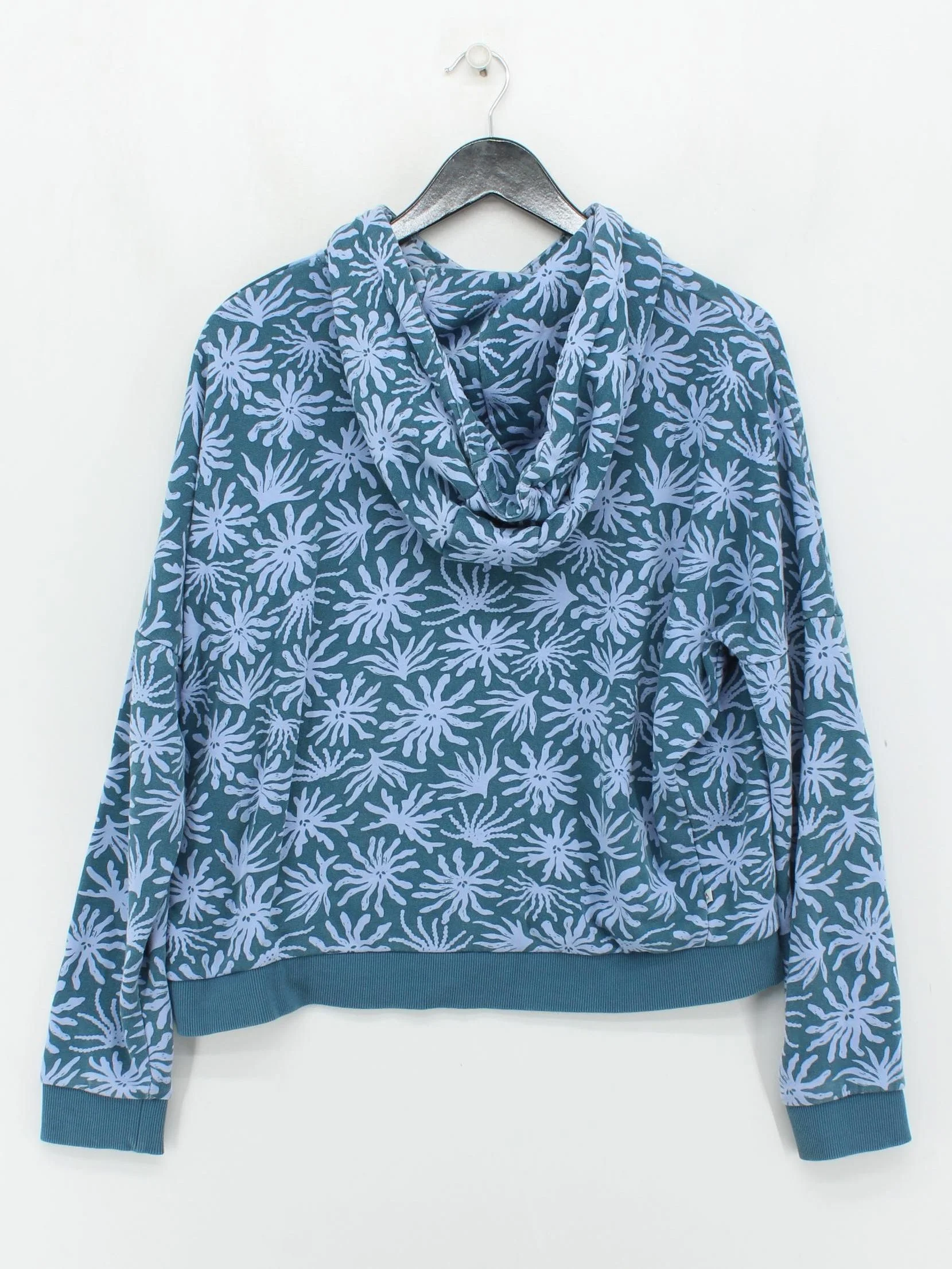Passenger Women's Hoodie M Blue Floral 100% Cotton Pullover - Image 2